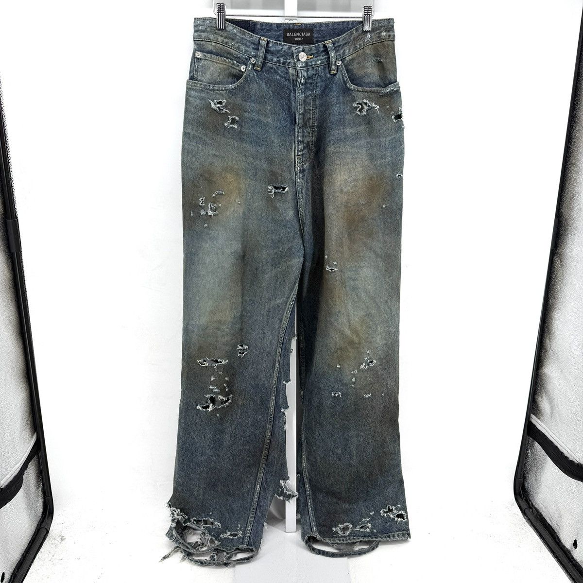 Balenciaga Distressed Mud Denim Size Small