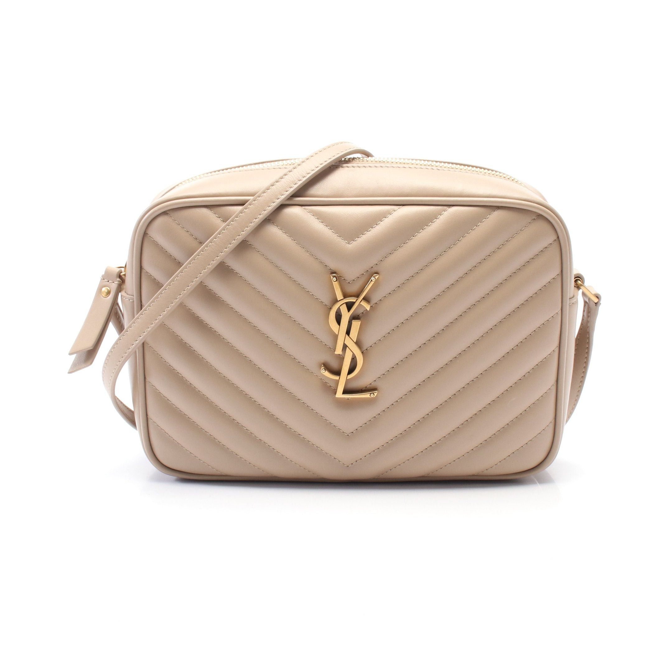 YVES Saint Laurent Lou Roux Monogram Camera Bag Shoulder Leather Beige in Neutrals, Women's