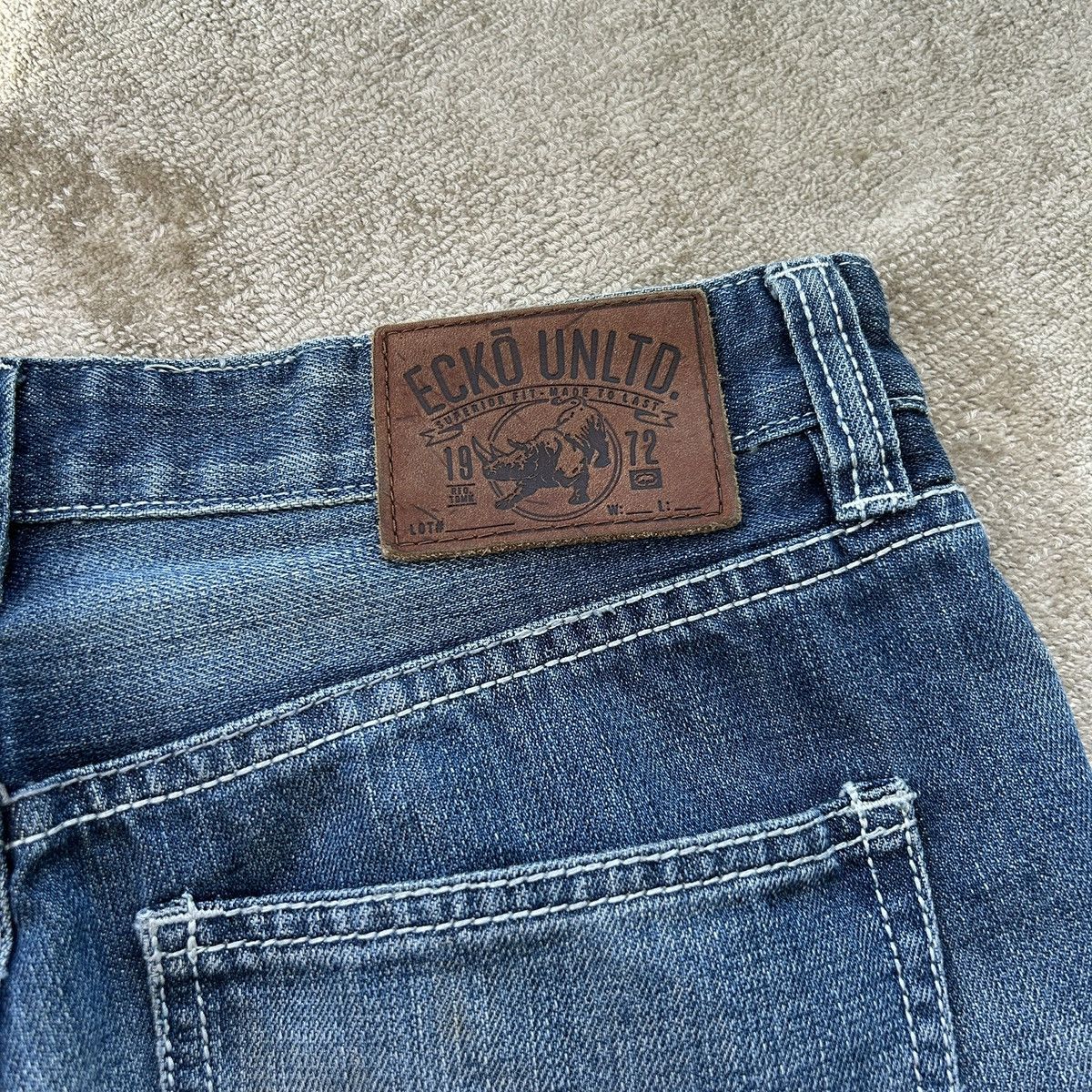 Ecko Unltd. Ecko UNLTD Text Print Denim Jeans Size US 30 / EU 46 - 6 Thumbnail