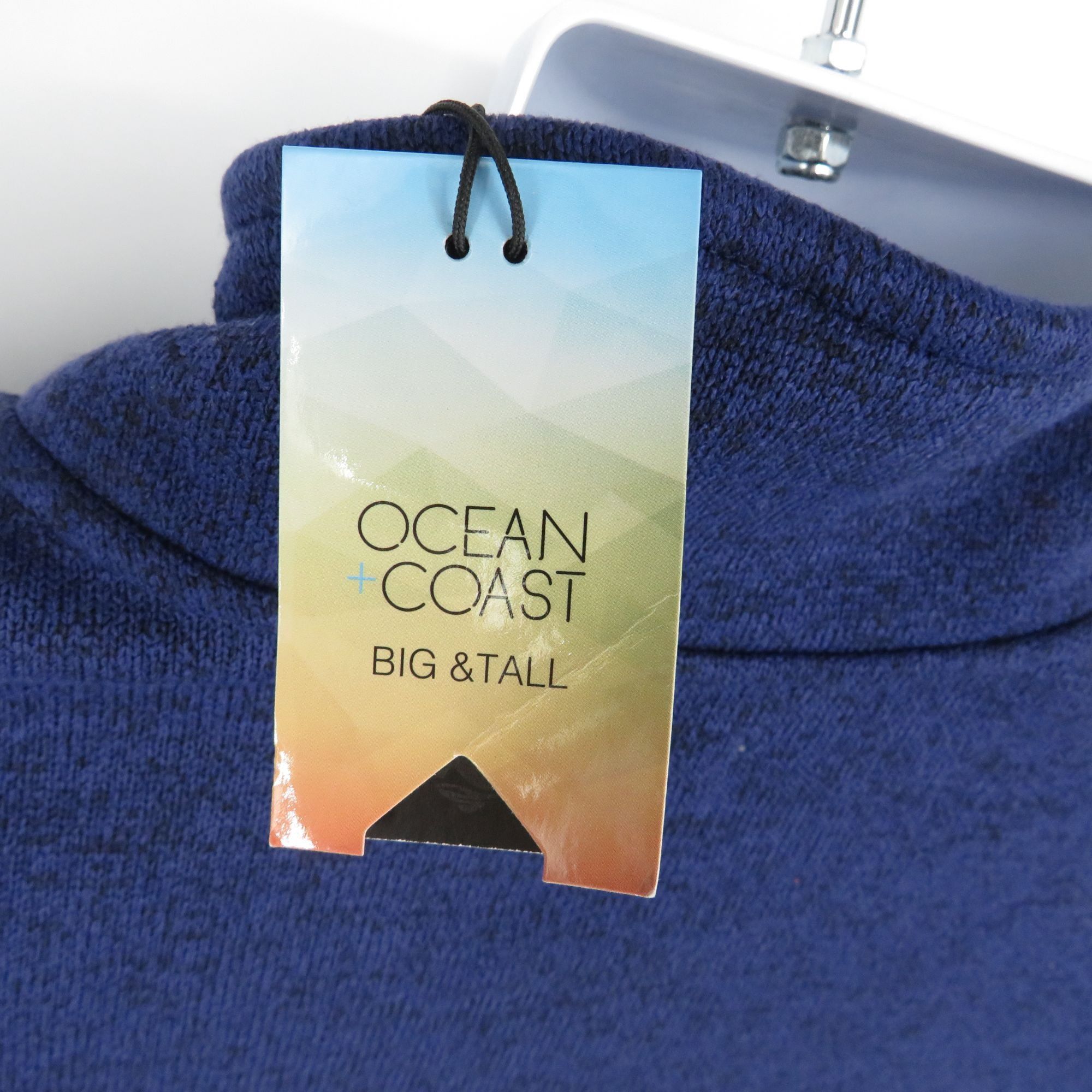 Other Ocean Coast Big & Tall Men's LT Navy Blue Quarter-Zip Pullov Size US L / EU 52-54 / 3 - 6 Thumbnail