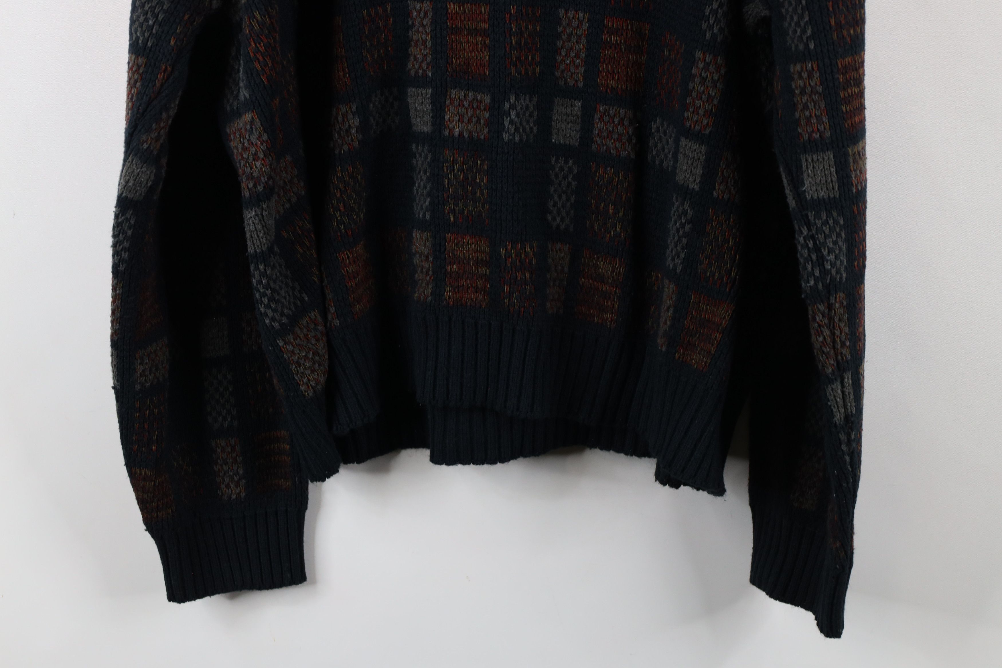 Vintage Vintage 90s Coogi Style Rainbow Checkered Knit Sweater Size US L / EU 52-54 / 3 - 9 Thumbnail
