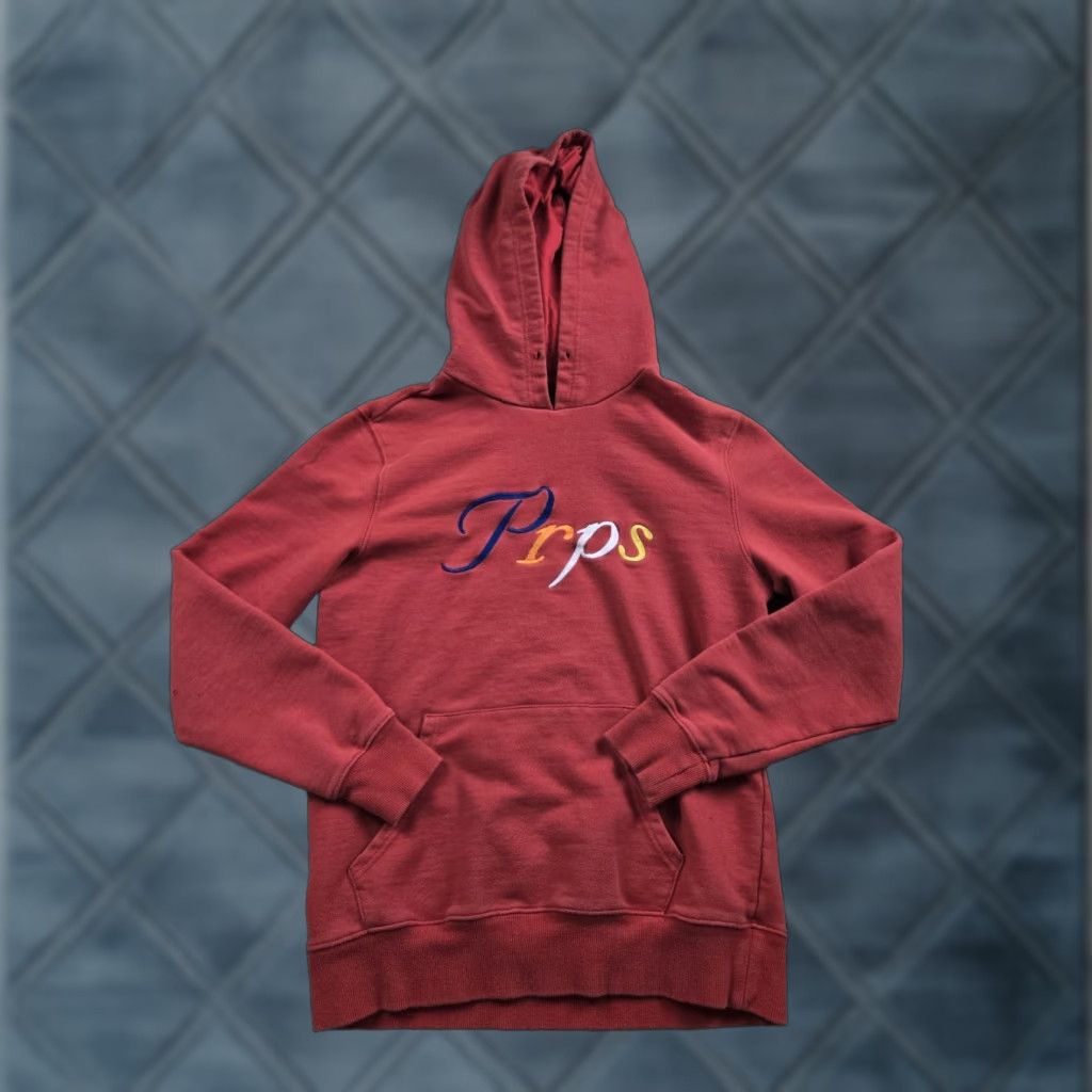 Prps PRPS Hoodie Mens M Red Pullover Hoodie Long Sleeve Graphic Print Logo Pockets Hooded Crew Neck Size US M / EU 48-50 / 2 - 1 Thumbnail