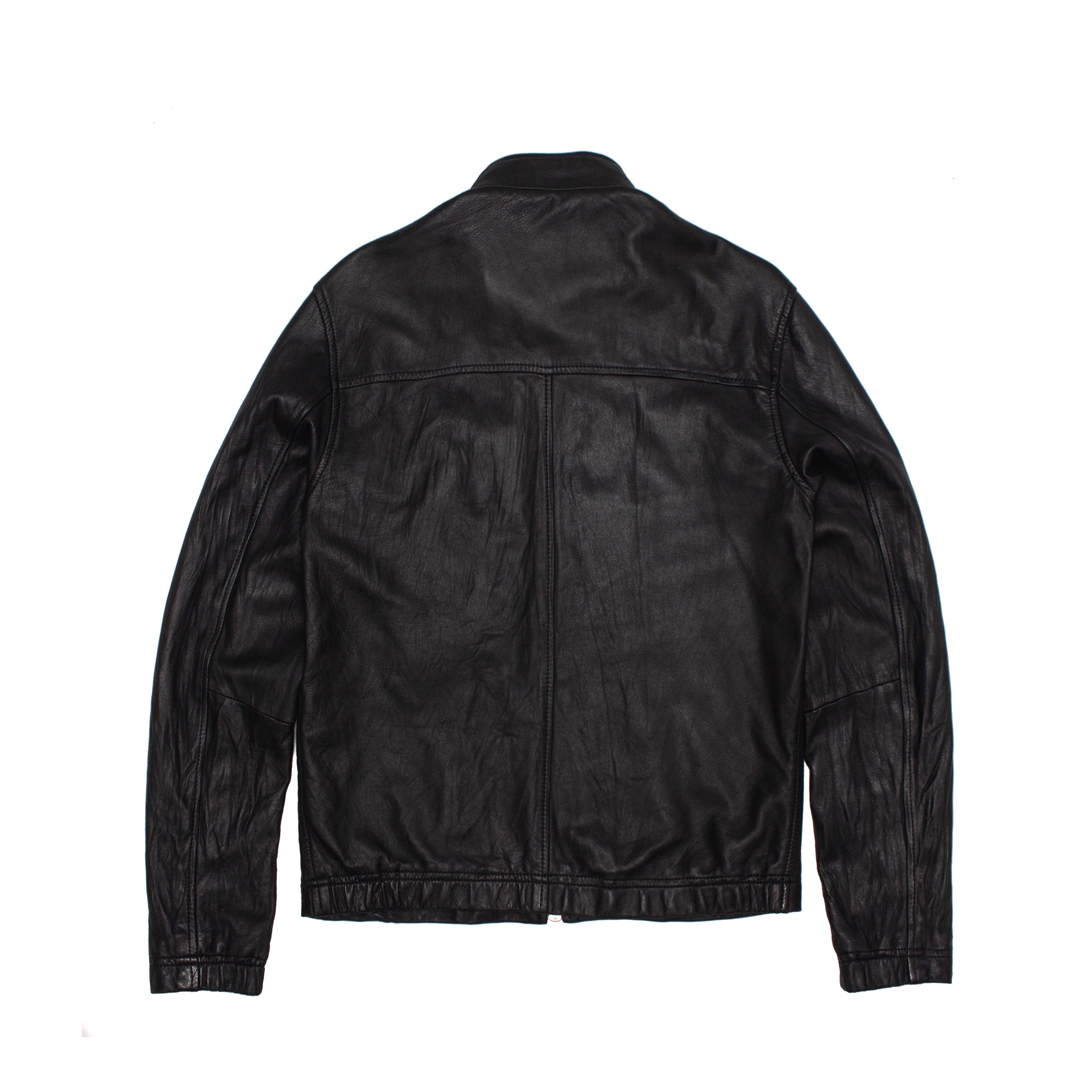 995$ Theory Morvek Sheep Leather Zip Jacket Black Size : S