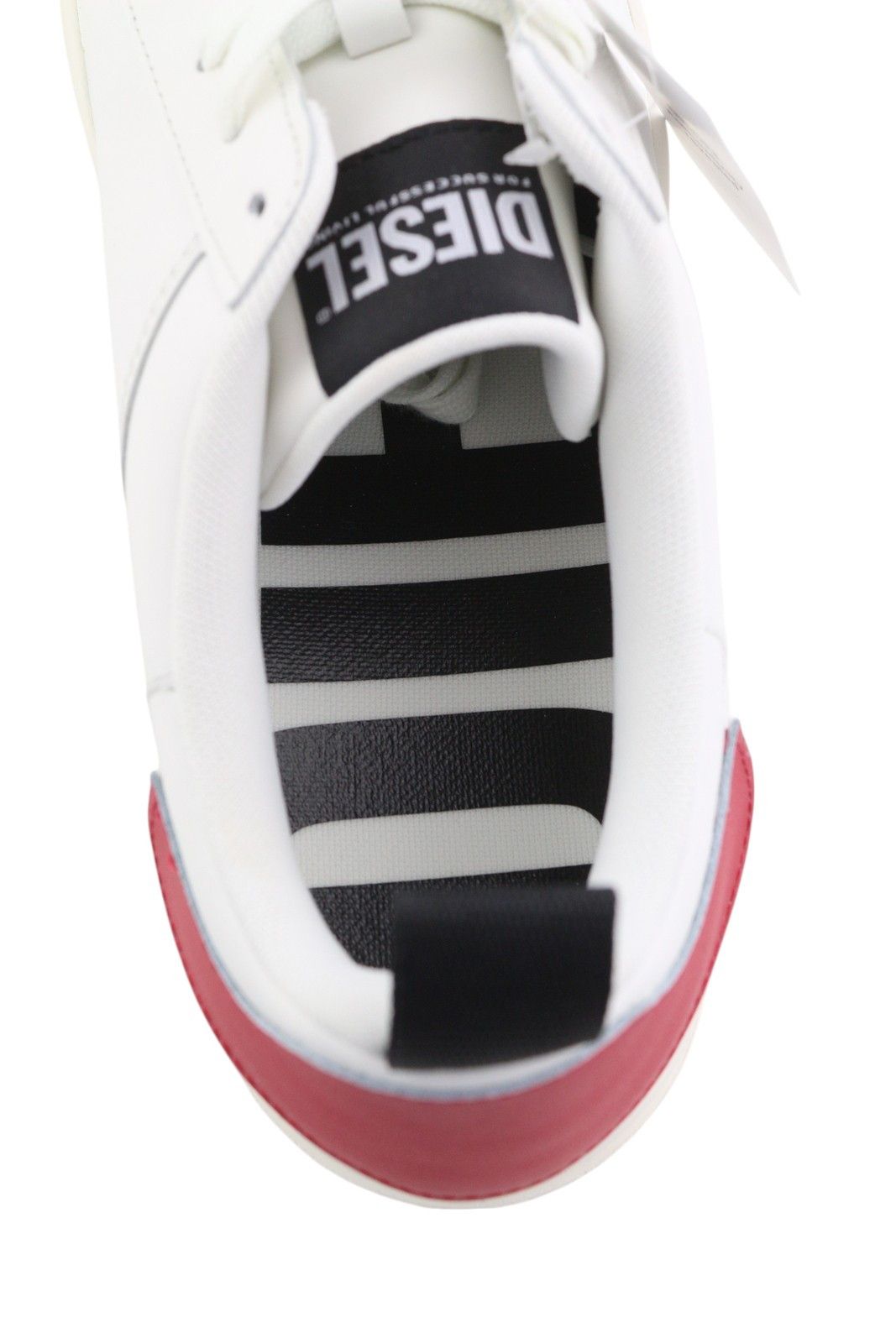 Diesel S-CLEVER LOW LACE EU44.5 White Red Leather 41561 Size US 11.5 / EU 44-45 - 8 Thumbnail