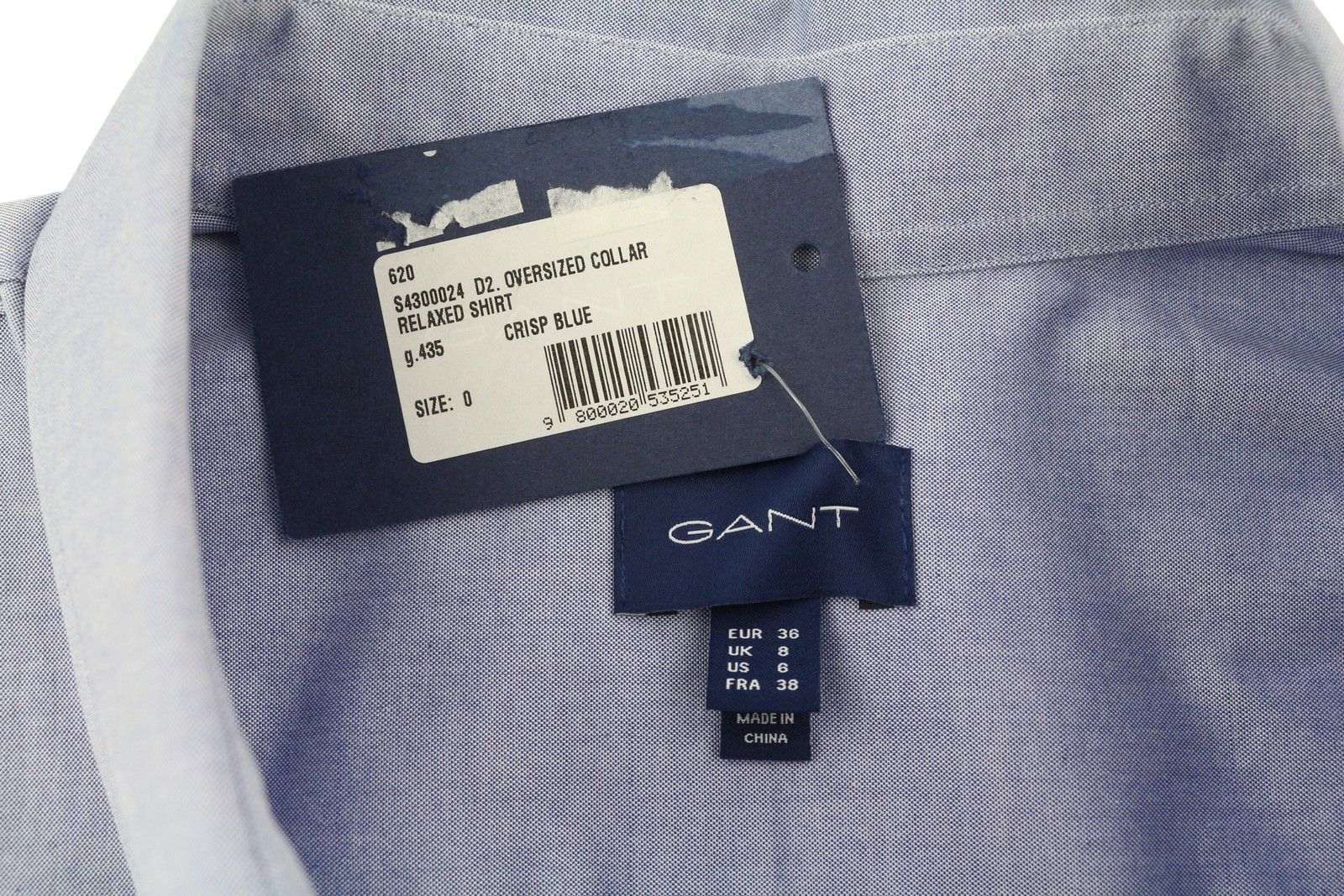 Gant OVERSIZED COLLAR EU36 Blue Button-Up Shirt 85146 Size S / US 4 / IT 40 - 6 Thumbnail
