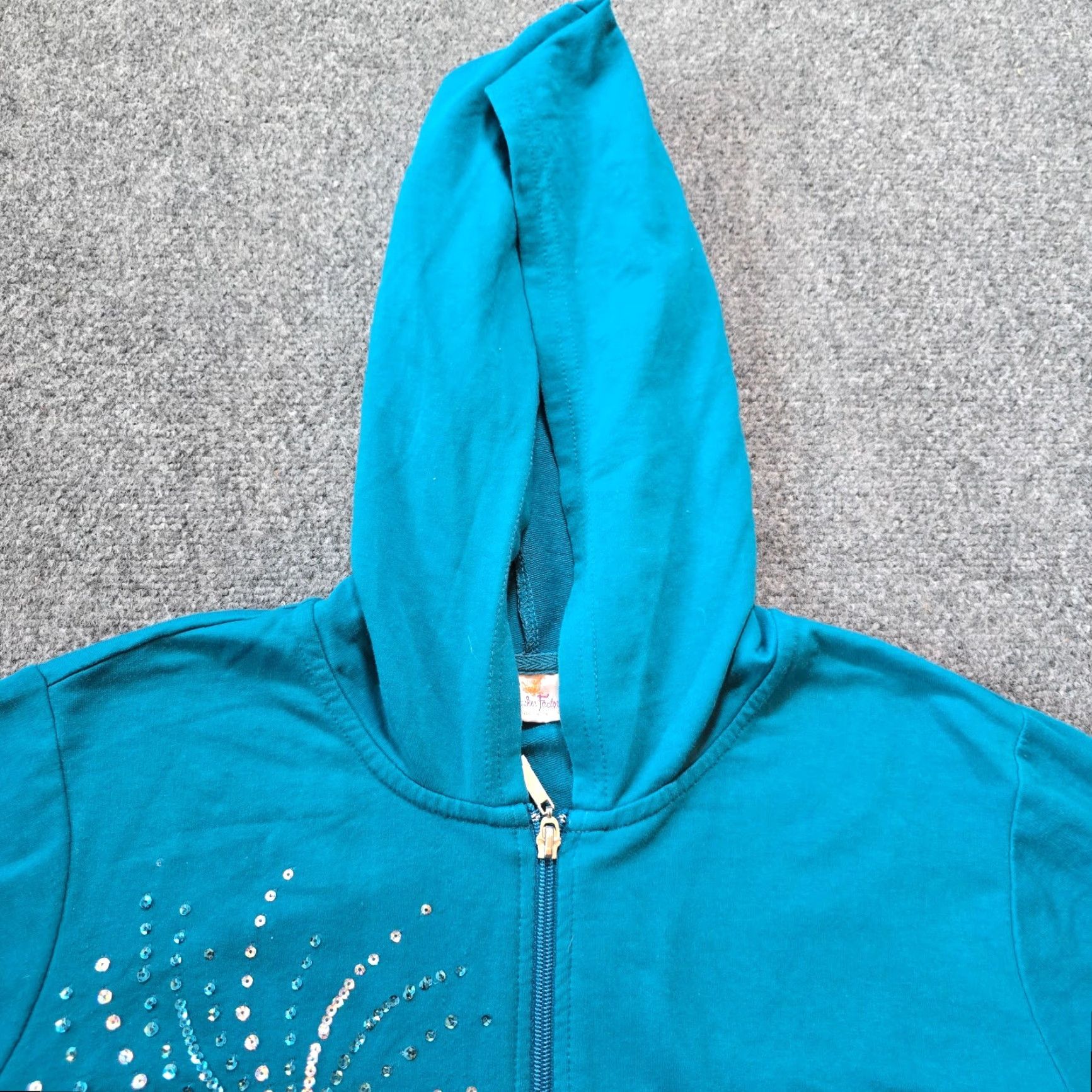 Quacker Factory Quacker Factory Sweater Women XL Green Sequin Hoodie Knit Full Zip Casual Party Size XL / US 12-14 / IT 48-50 - 2 Thumbnail