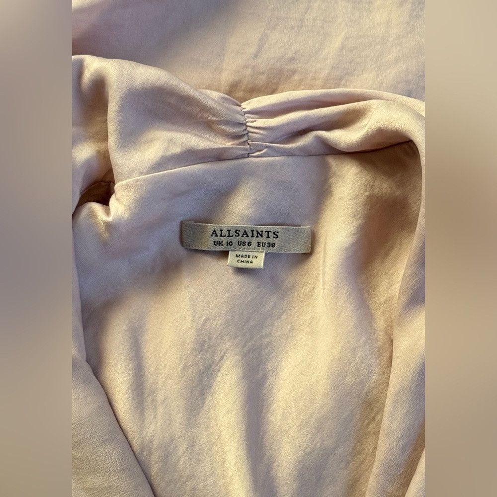 Allsaints AllSaints cancity ruched mini dress pale gray Silk Sleevele Size M / US 6-8 / IT 42-44 - 4 Thumbnail