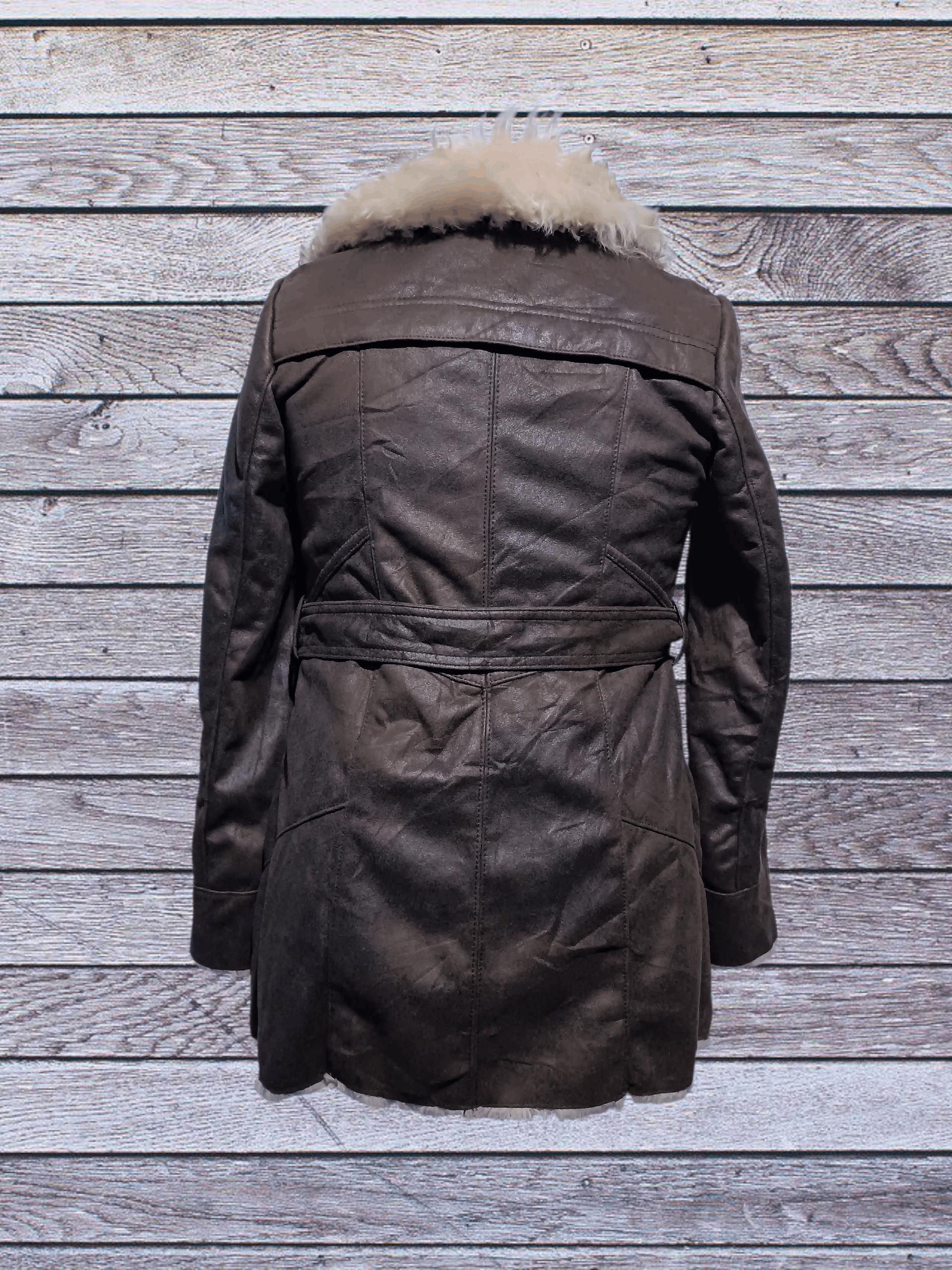 Japanese Brand Asymmetrical Faux Fur Jacket Brown Size M / US 6-8 / IT 42-44 - 3 Thumbnail