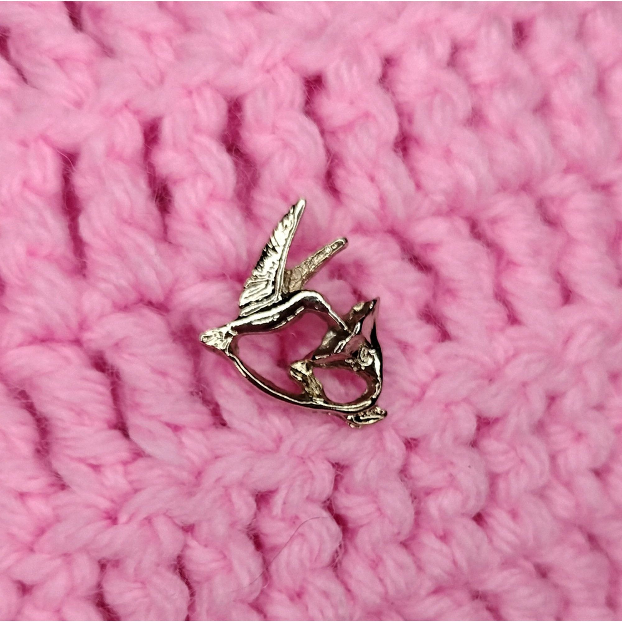 Vintage Ballou Regd Vintage Hummingbird Flower Lapel Pin Brooch Bird Size ONE SIZE - 1 Thumbnail
