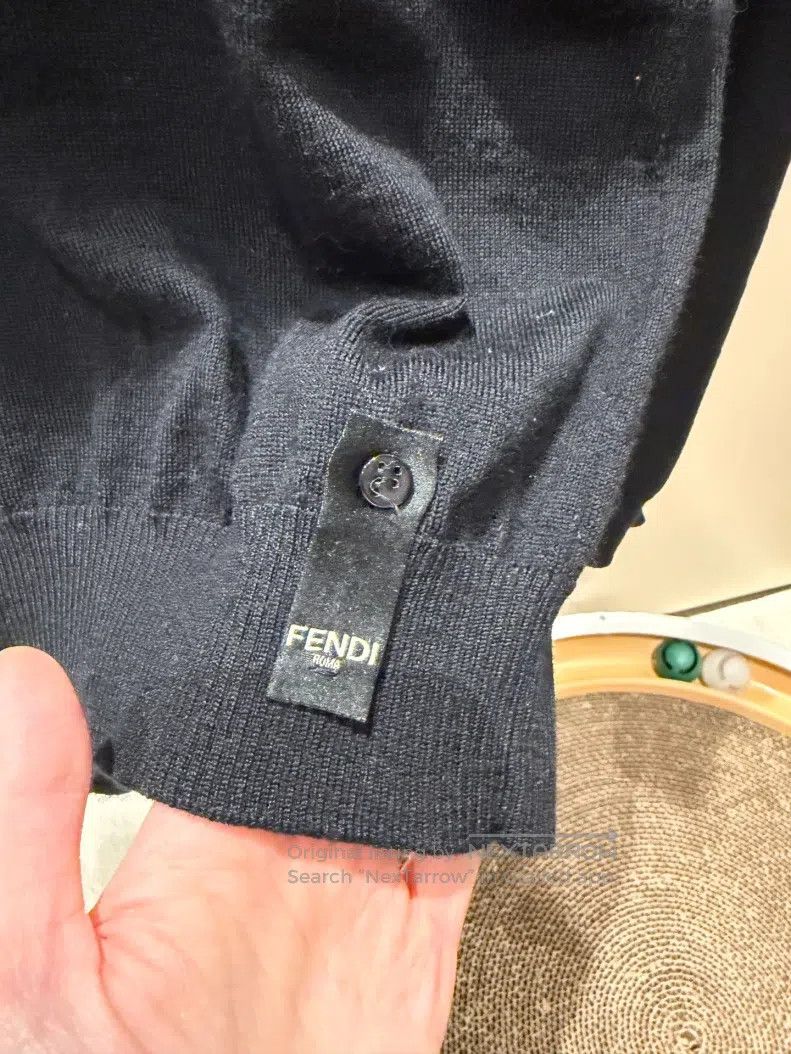 Fendi Fendi Black wool knit sweater with vintage flower collar Size US M / EU 48-50 / 2 - 4 Thumbnail