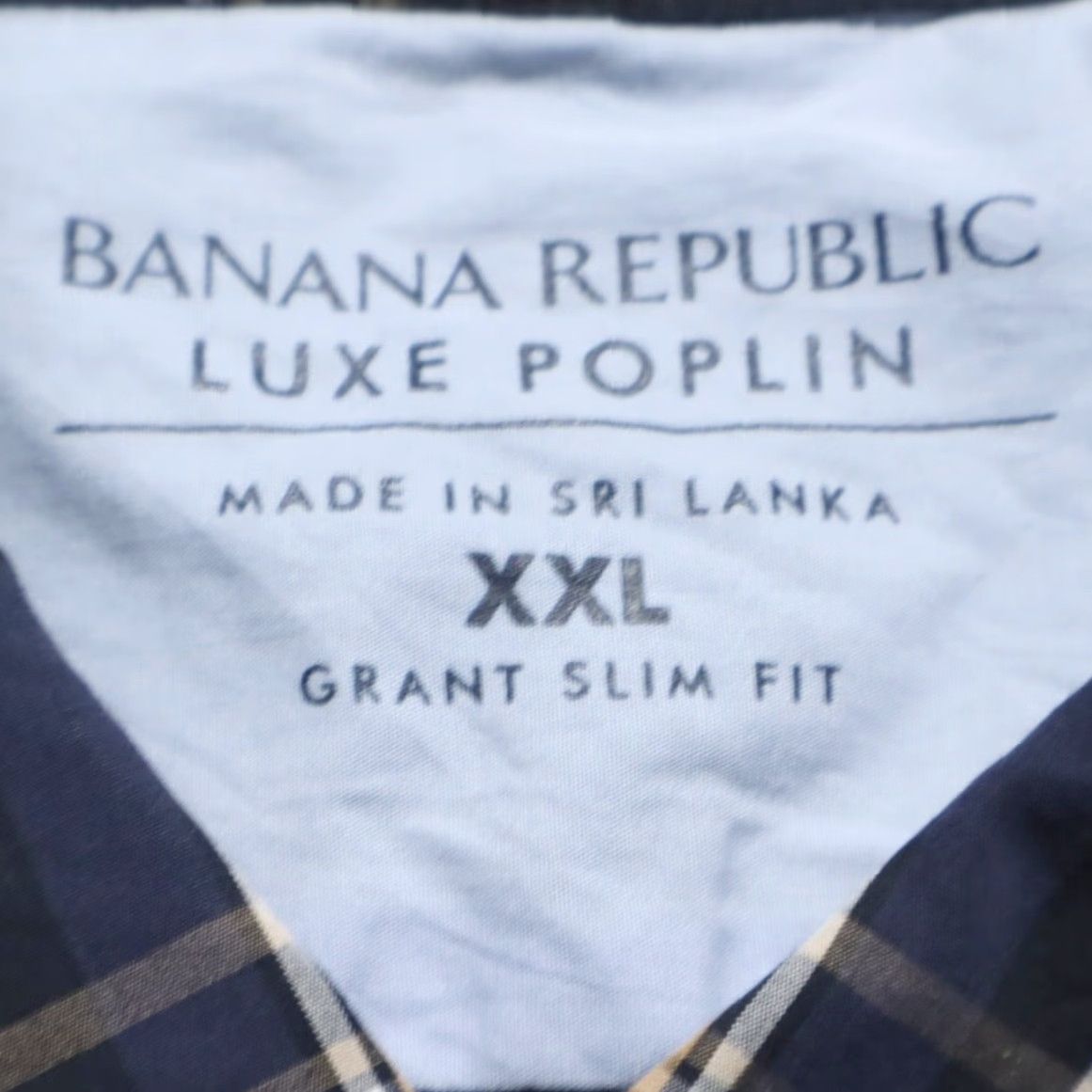 Banana Republic Banana Republic Shirt Navy Blue Plaid Luxe Poplin Slim Button Down Shirt Men's 2XL Size US XXL / EU 58 / 5 - 5 Thumbnail