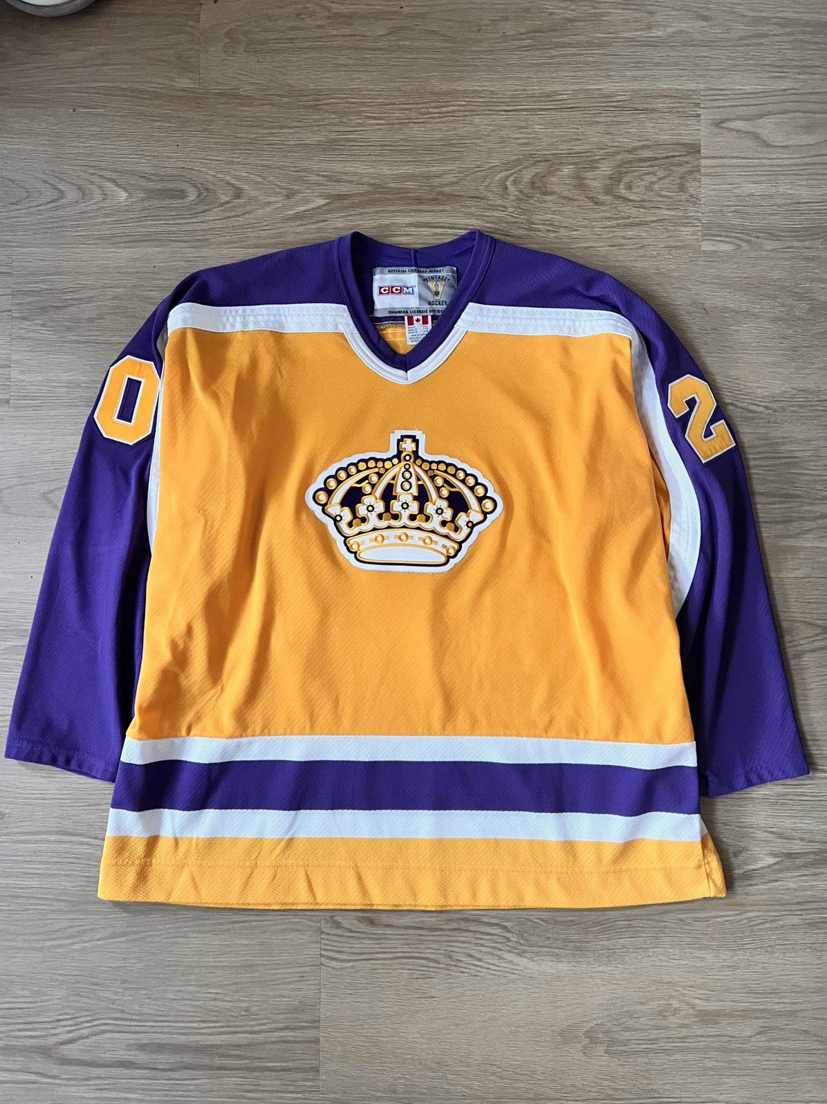Ccm Vintage CCM LA Kings Hockey Jersey XXL 2XL Gold Purple Size US XXL / EU 58 / 5 - 1 Thumbnail
