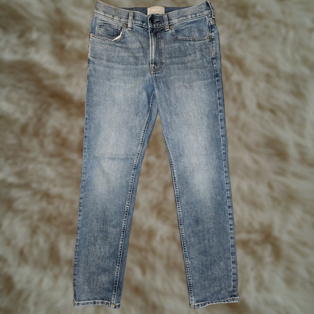 Everlane VINTAGE Everlane Slim Jeans Men's 32x28 32x30 Straight Mid Denim Stretch Blue Cotton Elastane Jeans Men Slim Pockets City Hipster Preppy Modern Size US 32 / EU 48 - 1 Thumbnail