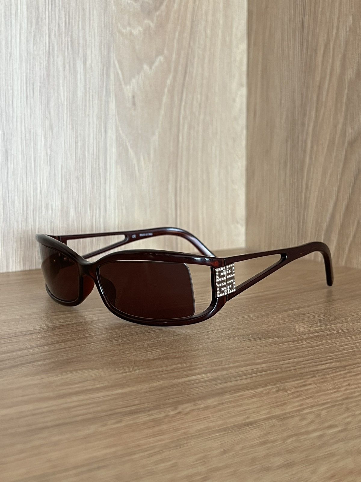 Givenchy GIVENCHY SGV 597S vintage rectangle sunglasses brown frame Size ONE SIZE - 3 Thumbnail