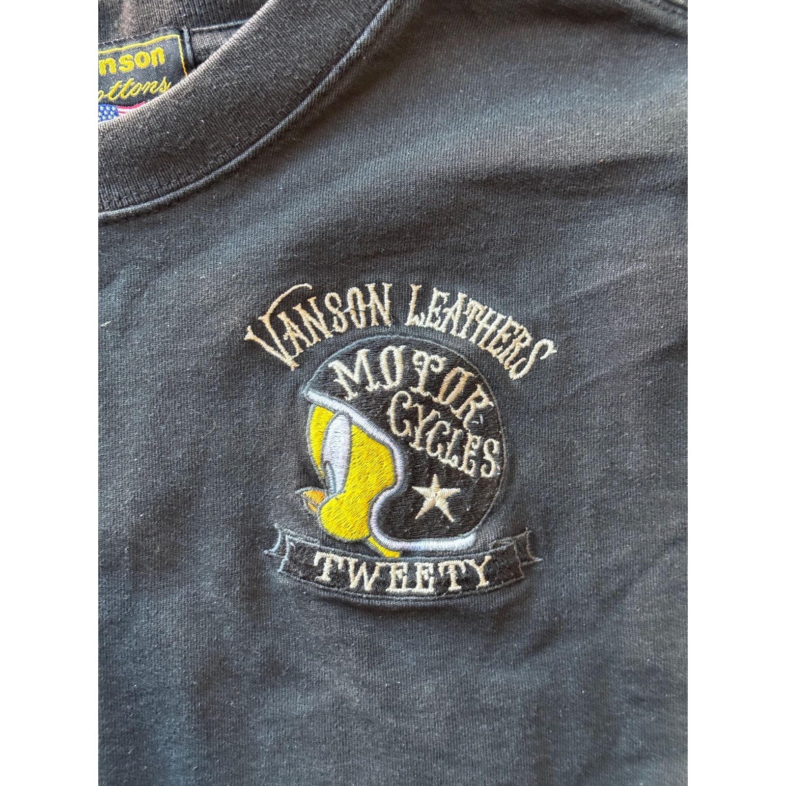 Vanson Leathers VTG Vanson X Looney Tunes Embroidery PK Tee Size US L / EU 52-54 / 3 - 4 Thumbnail