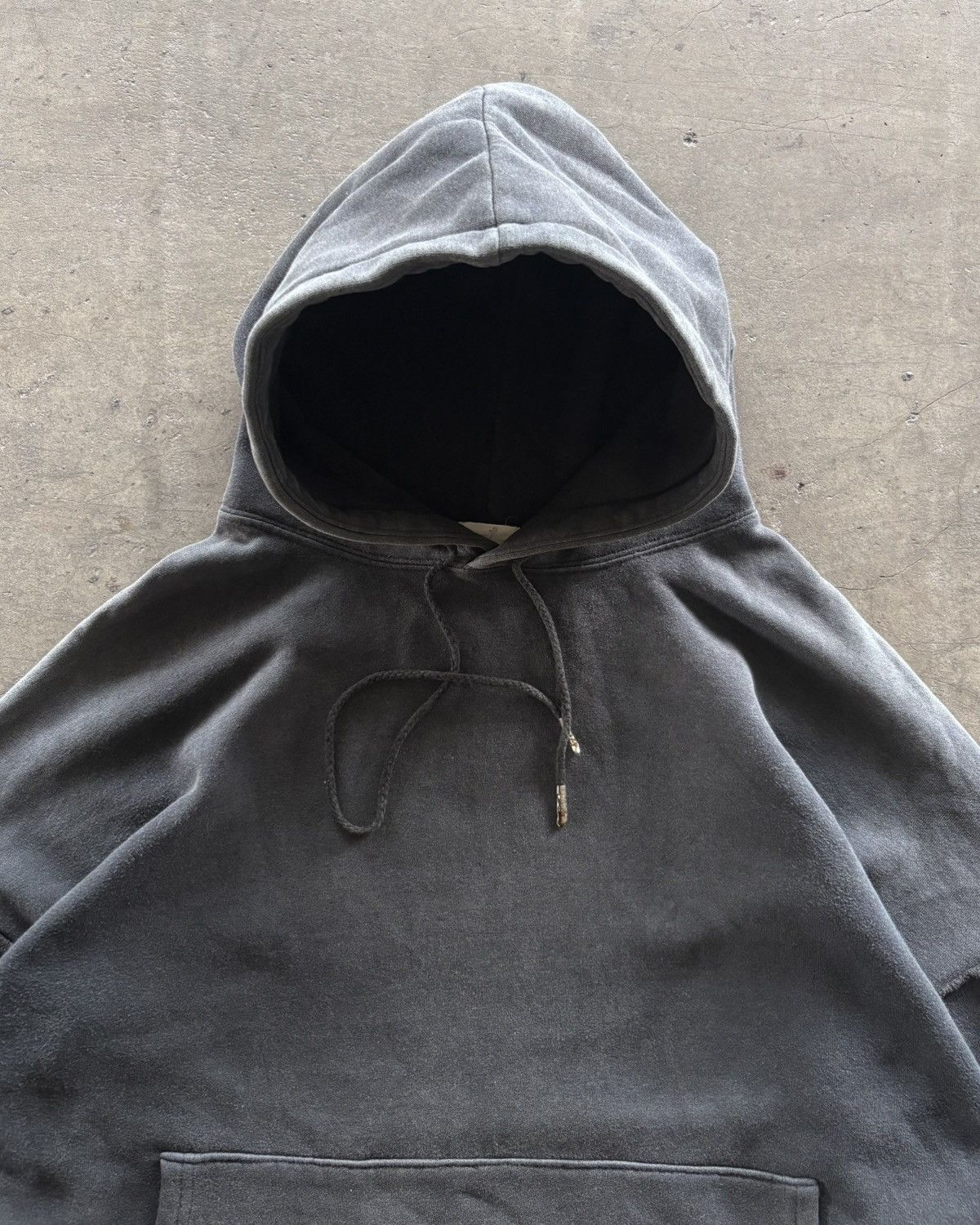 Japanese Brand × Vintage 2000s Faded Black Boxy Hoodie Size US L / EU 52-54 / 3 - 4 Thumbnail