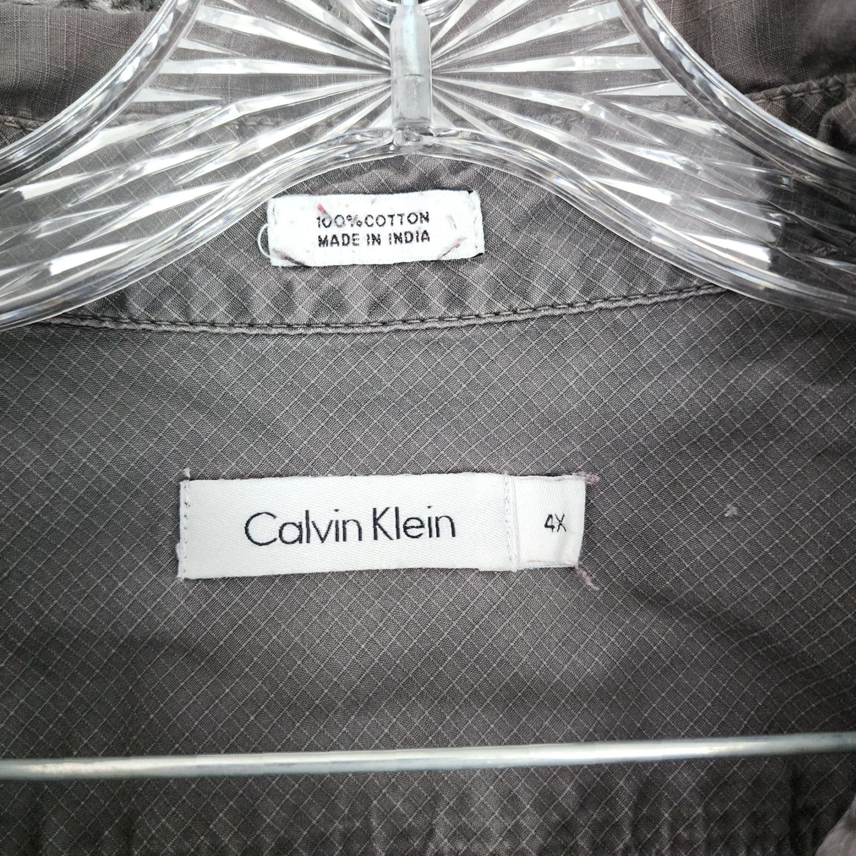 Calvin Klein Calvin Klein Mens Gray Distressed Long Sleeve Button-Up Size 4X Big & Tall Size US XXL / EU 58 / 5 - 5 Thumbnail