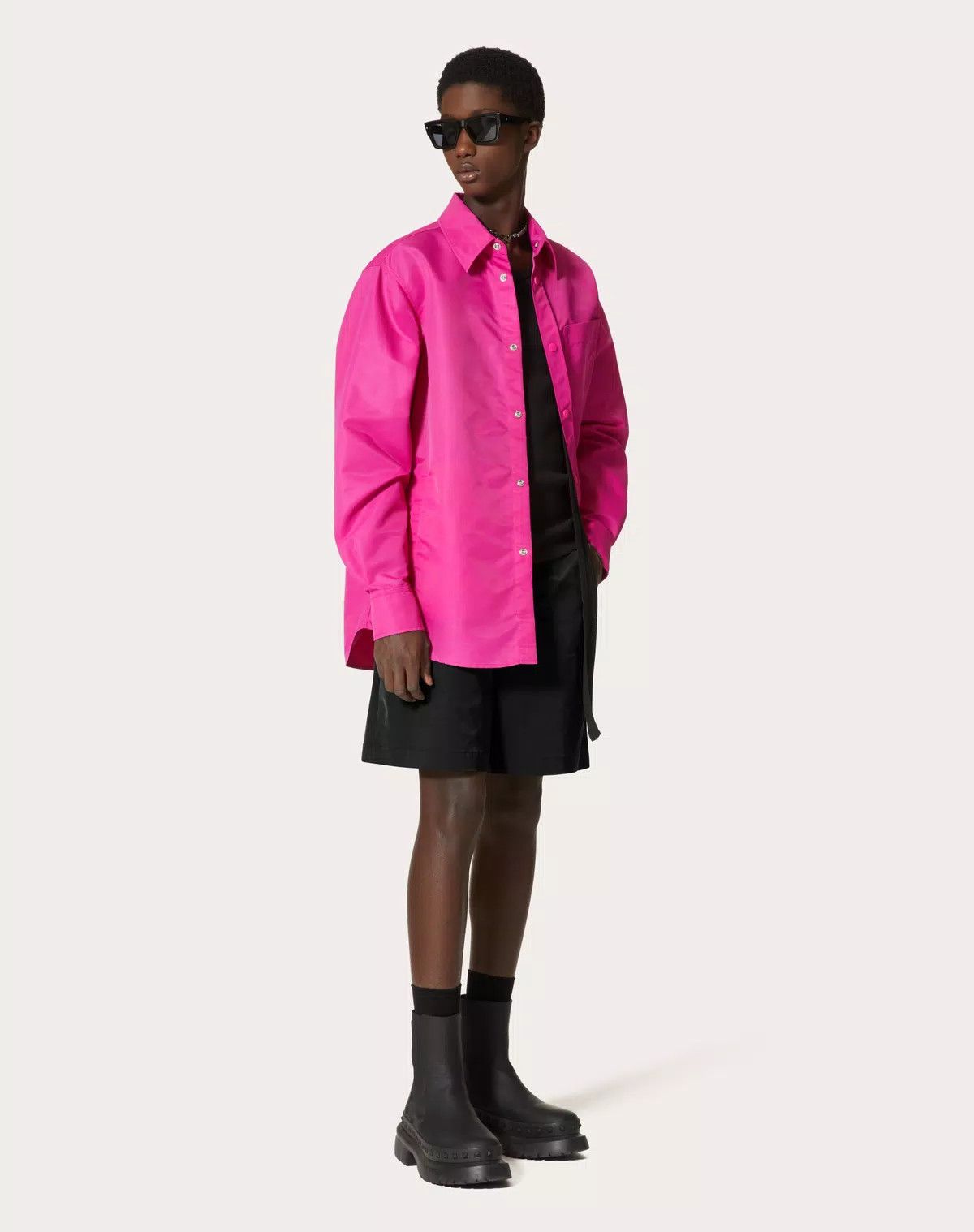 Valentino oc11z0625 Nylon Shirt Jacket in Pink Size US M / EU 48-50 / 2 - 3 Thumbnail