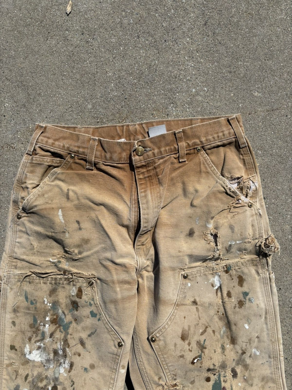 Carhartt Vtg Carhartt Double Knee Paint Splatter & Thrashed Pants Size US 30 / EU 46 - 3 Thumbnail