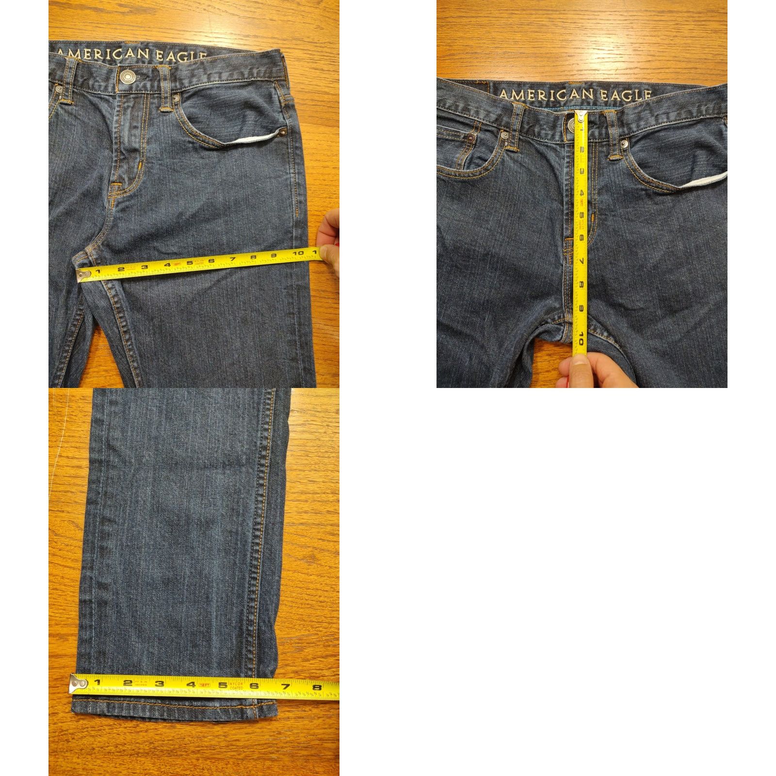 American Eagle Outfitters American Eagle Jeans Mens 31x30 Dark Blue Denim Slim Skinny Measurements Size US 31 - 9 Thumbnail