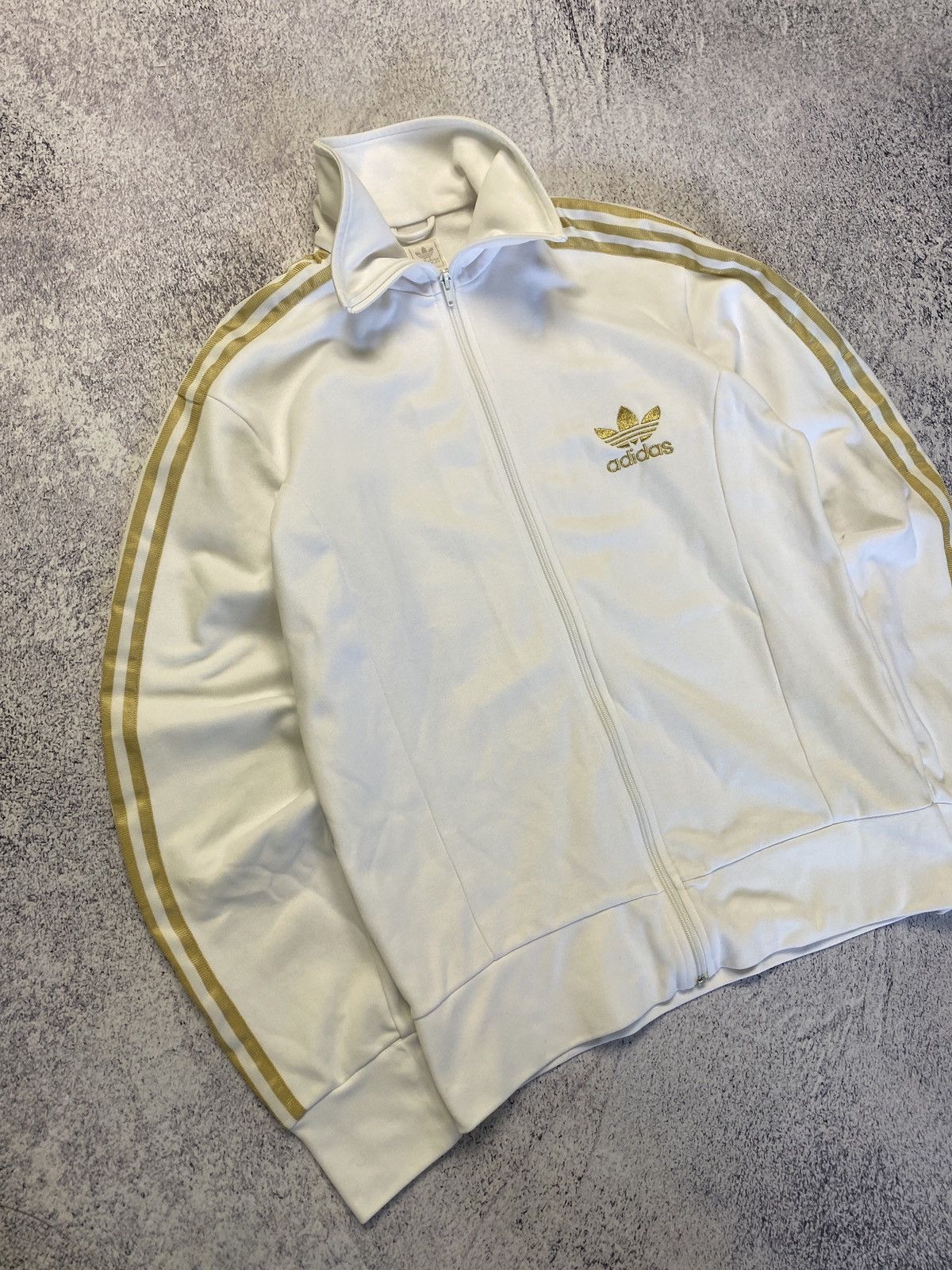 Adidas × Vintage Vintage Adidas Trefoil Gold Logo Rare Track Jacket Y2K Size US L / EU 52-54 / 3 - 3 Thumbnail