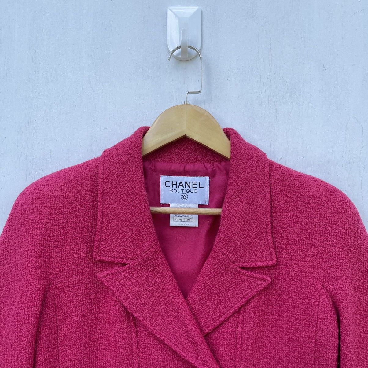 Chanel Chanel Pink Wool Blazer Button Ladies Size XS / US 0-2 / IT 36-38 - 4 Thumbnail