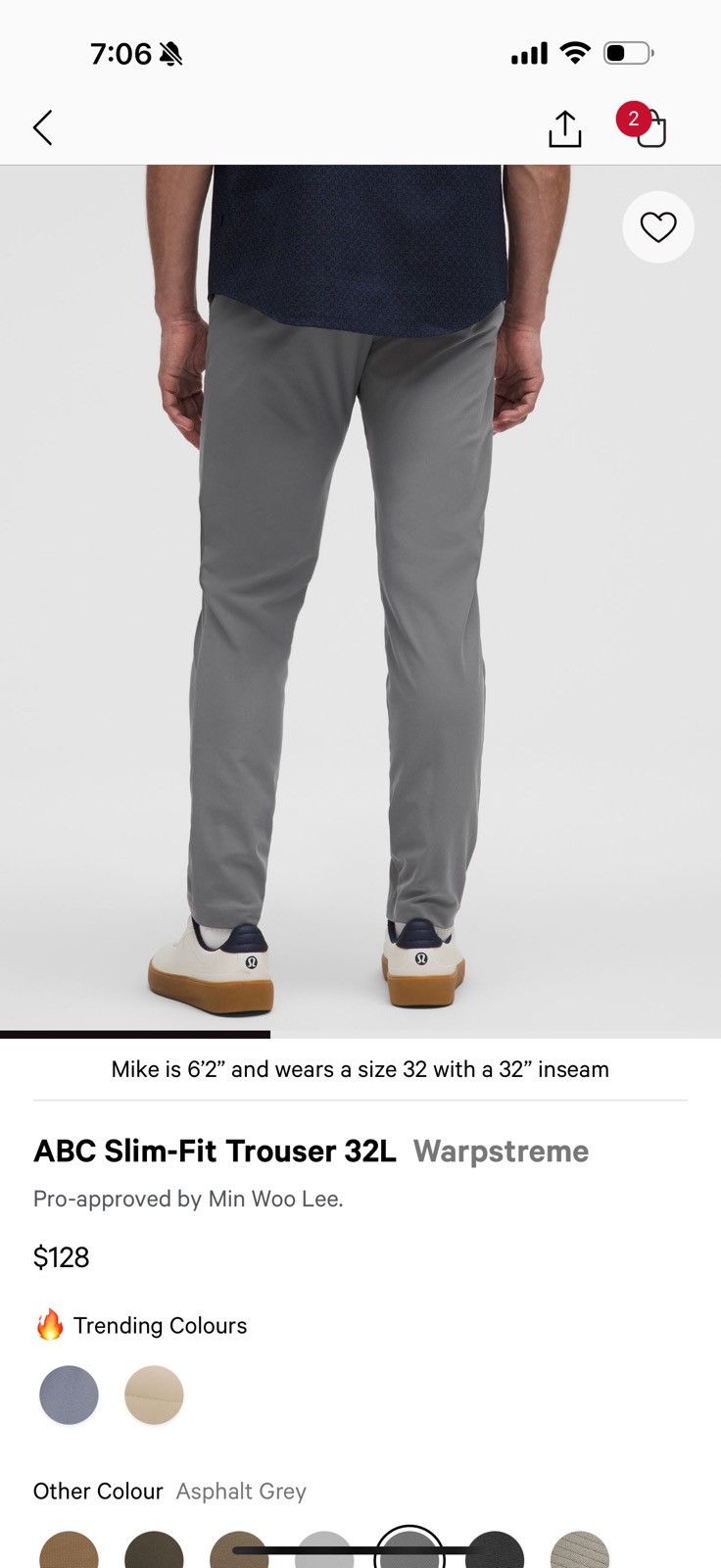 Lululemon ABC Slim-Fit Trouser 32L Warpstreme Size US 36 / EU 52 - 6 Thumbnail