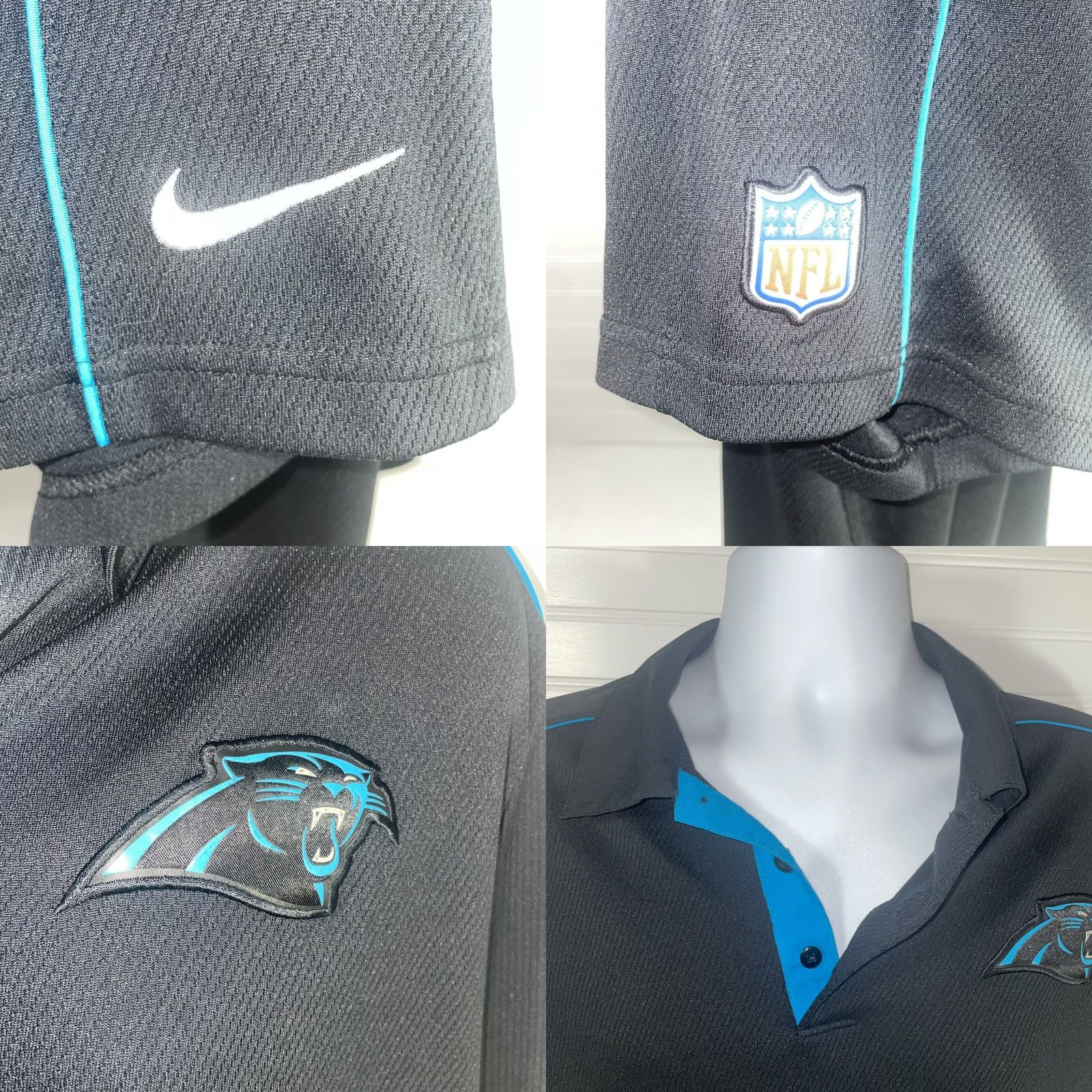 Nike Nike Dri-Fit Polo Shirt Men XL Black Panthers NFL Short Sleeve Button-Down Size US XL / EU 56 / 4 - 9 Thumbnail