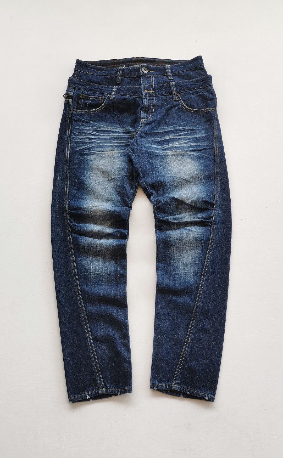 If Six Was Nine Stitch Graffito Double Waist Denim Jeans Size US 32 / EU 48 - 5 Thumbnail