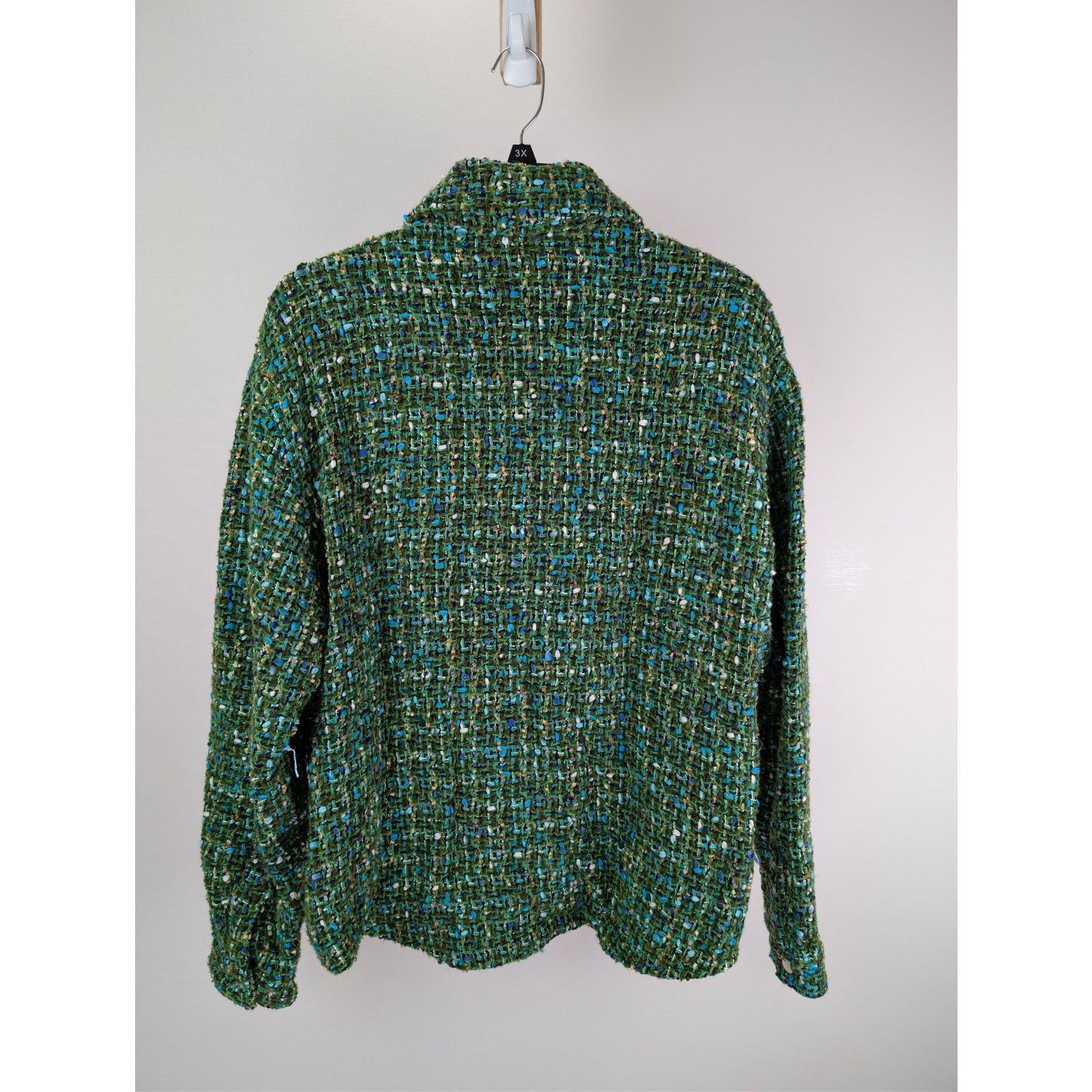 Amiri o1rshd1 Boucle Overshirt Button up Shirt in Rain Forest Size US M / EU 48-50 / 2 - 12 Thumbnail