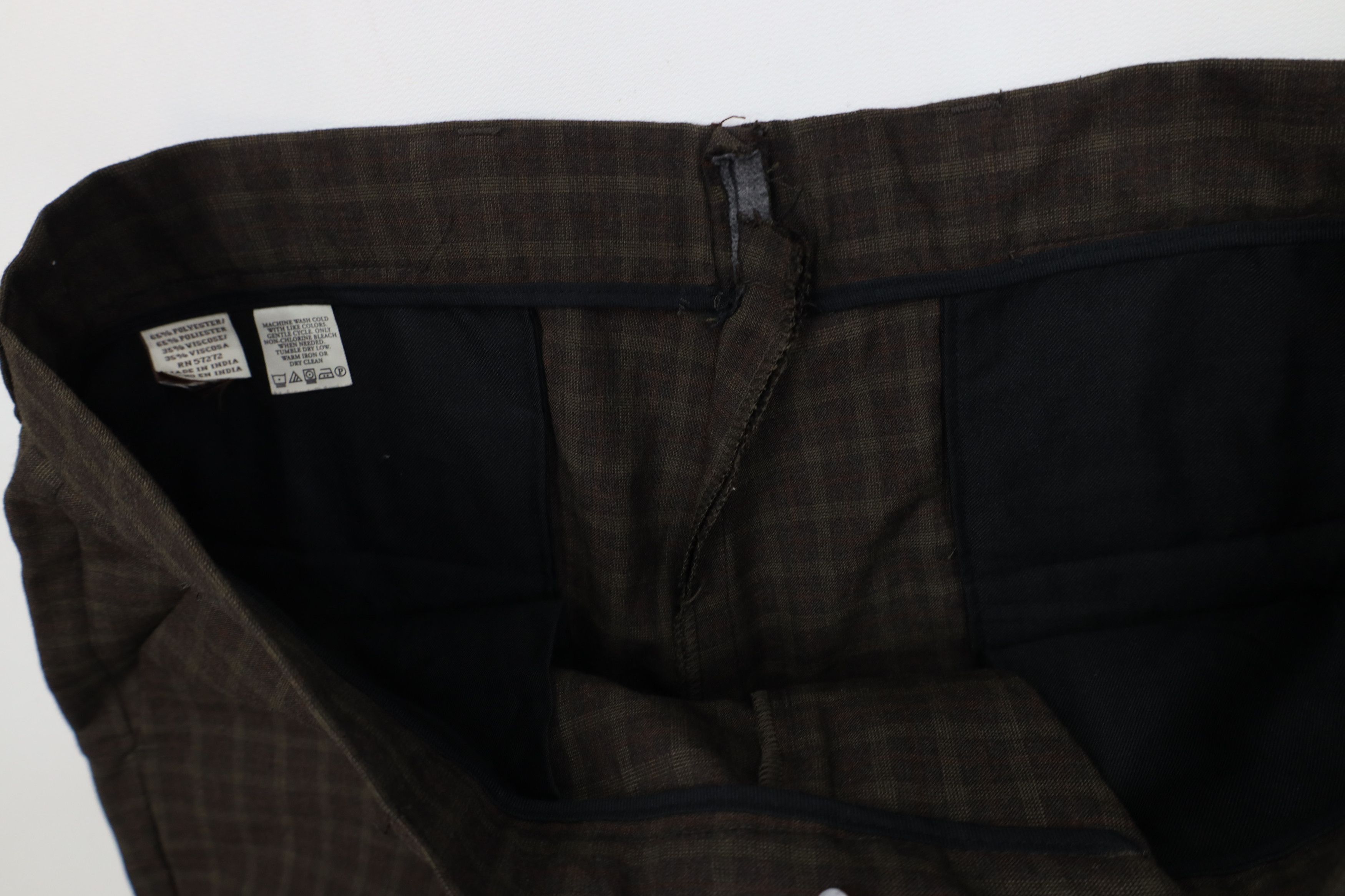 Vintage Vintage Y2K Streetwear Wide Leg Chino Pants Brown Plaid Size US 34 / EU 50 - 5 Thumbnail