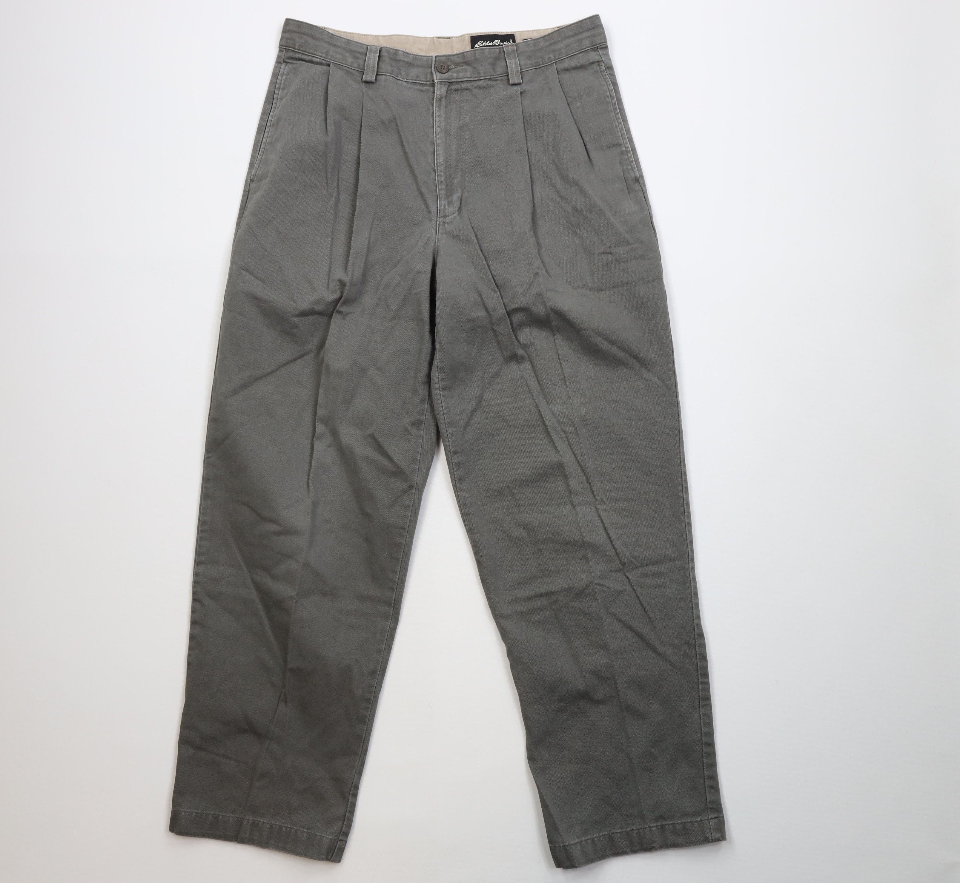 Eddie Bauer Vintage 90s Eddie Bauer Fit Wide Leg Chino Pants Green Size US 32 / EU 48 - 1 Thumbnail