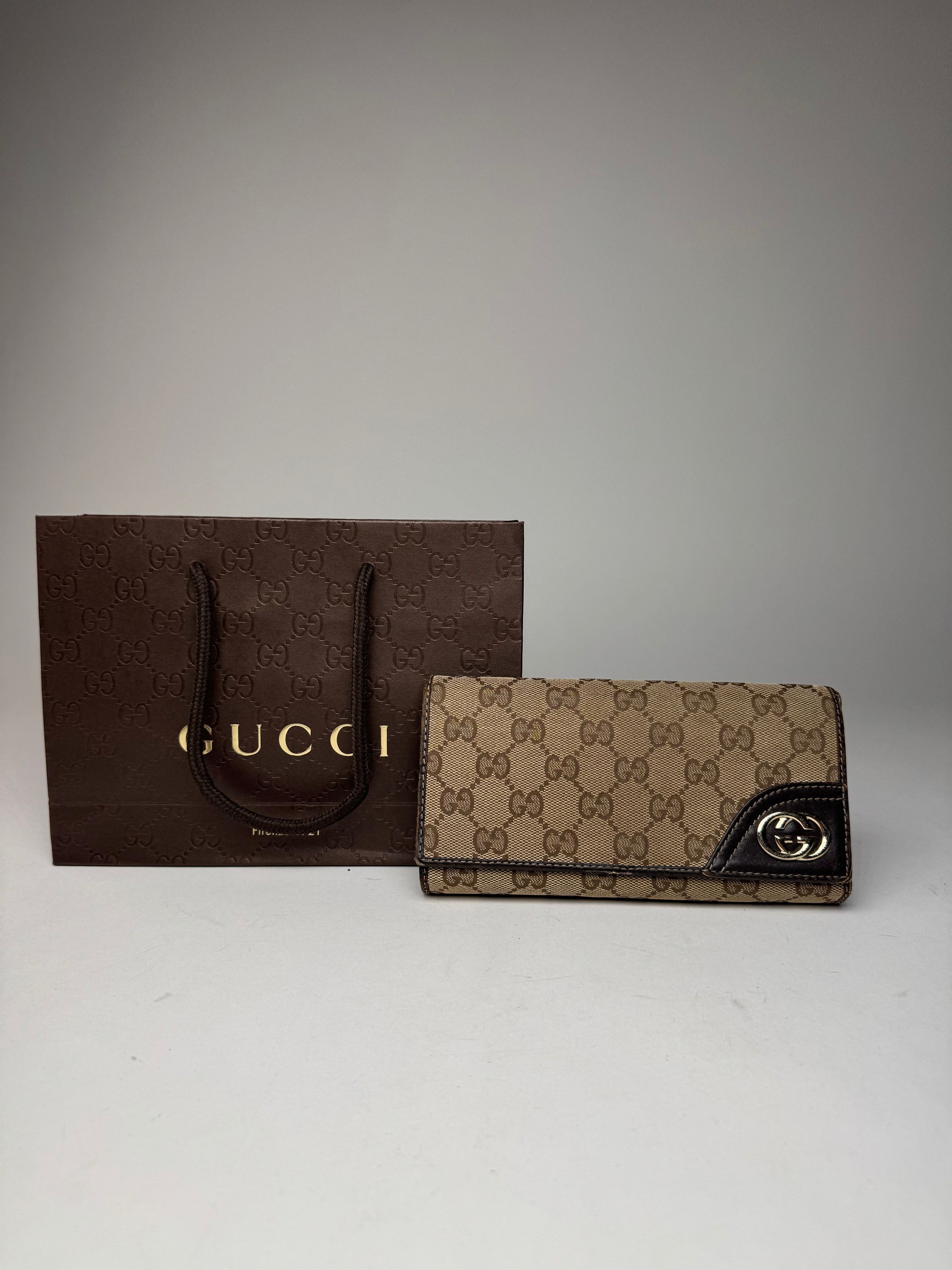 Gucci Vintage Marmont Monogram Wallet beige brown Size ONE SIZE - 1 Thumbnail