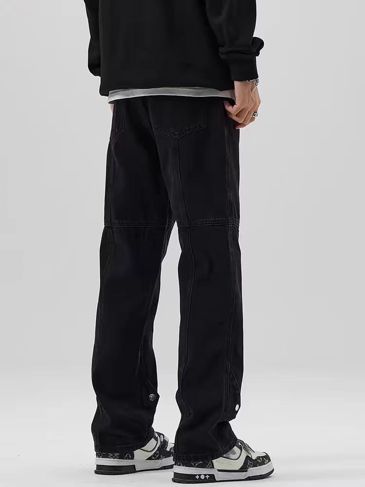 Japanese Brand × Jean Vintage street hip-hop punk patchwork micro flare jeans Size US 30 / EU 46 - 4 Thumbnail