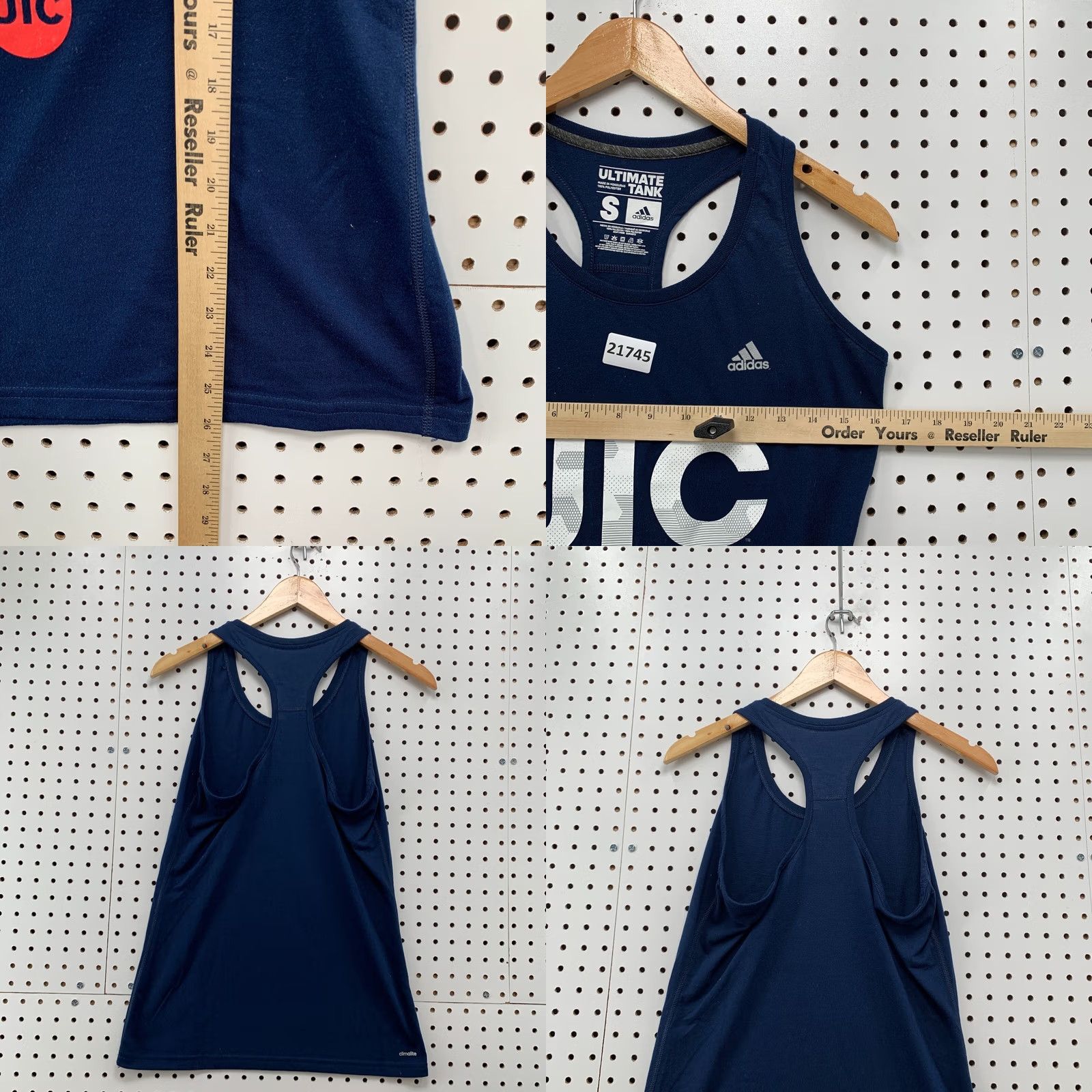 Adidas UIC Flames Adidas Tank Top Womens Small Racerback Navy Blue 16x26 XS S? Size S / US 4 / IT 40 - 9 Thumbnail
