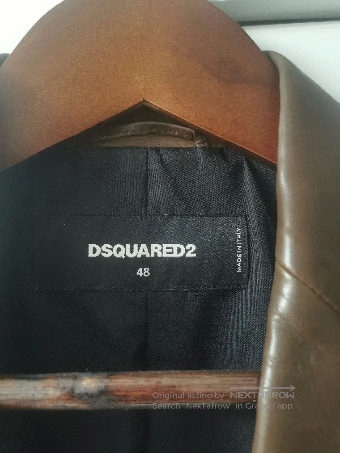 Dsquared2 Classic Dsquared2 Brown Leather Blazer. Size US M / EU 48-50 / 2 - 3 Thumbnail