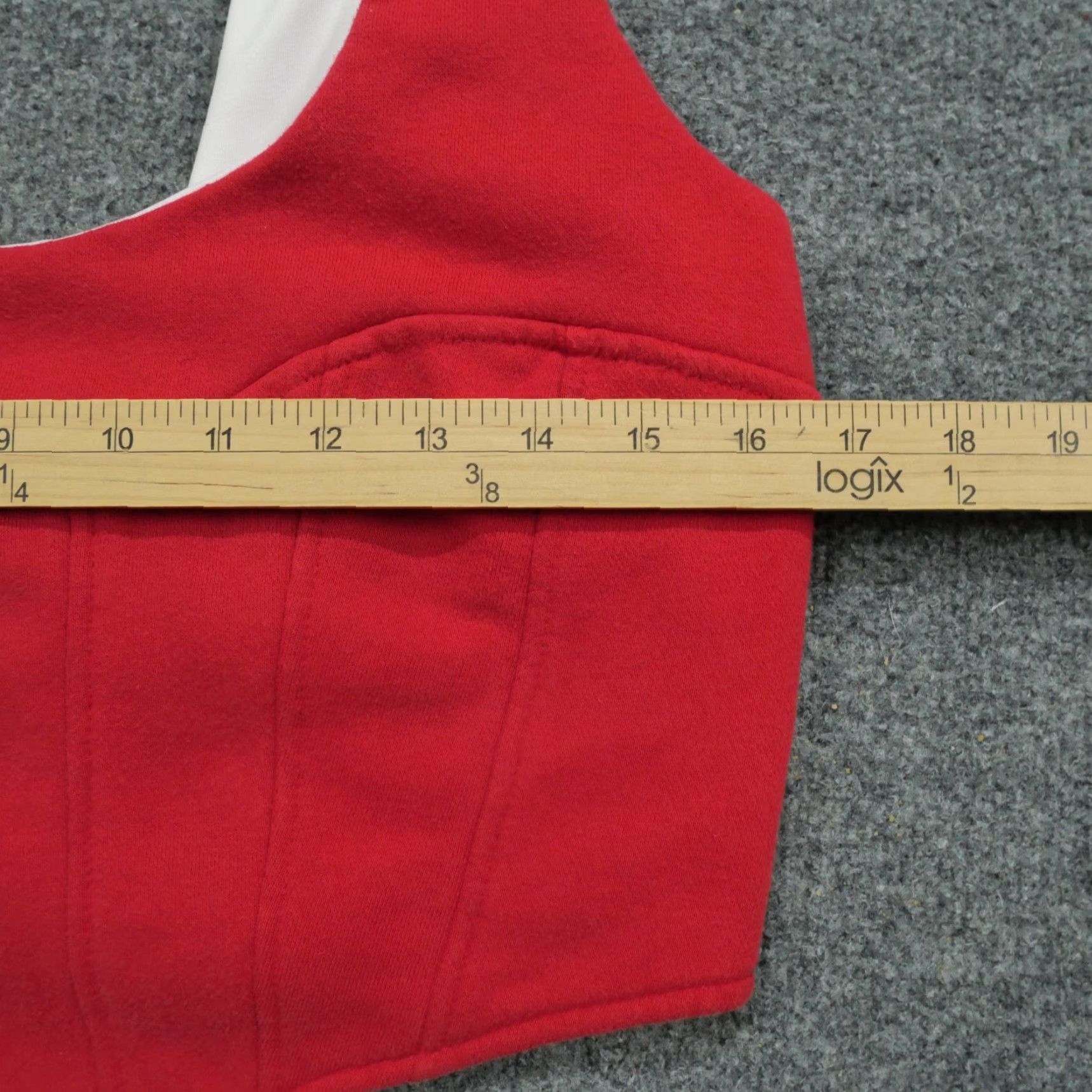 Nike Frankie Collective Nike Bustier Womens Large Top Red White Swoosh Tank Sleeveless Scoop Neck Size L / US 10 / IT 46 - 4 Thumbnail