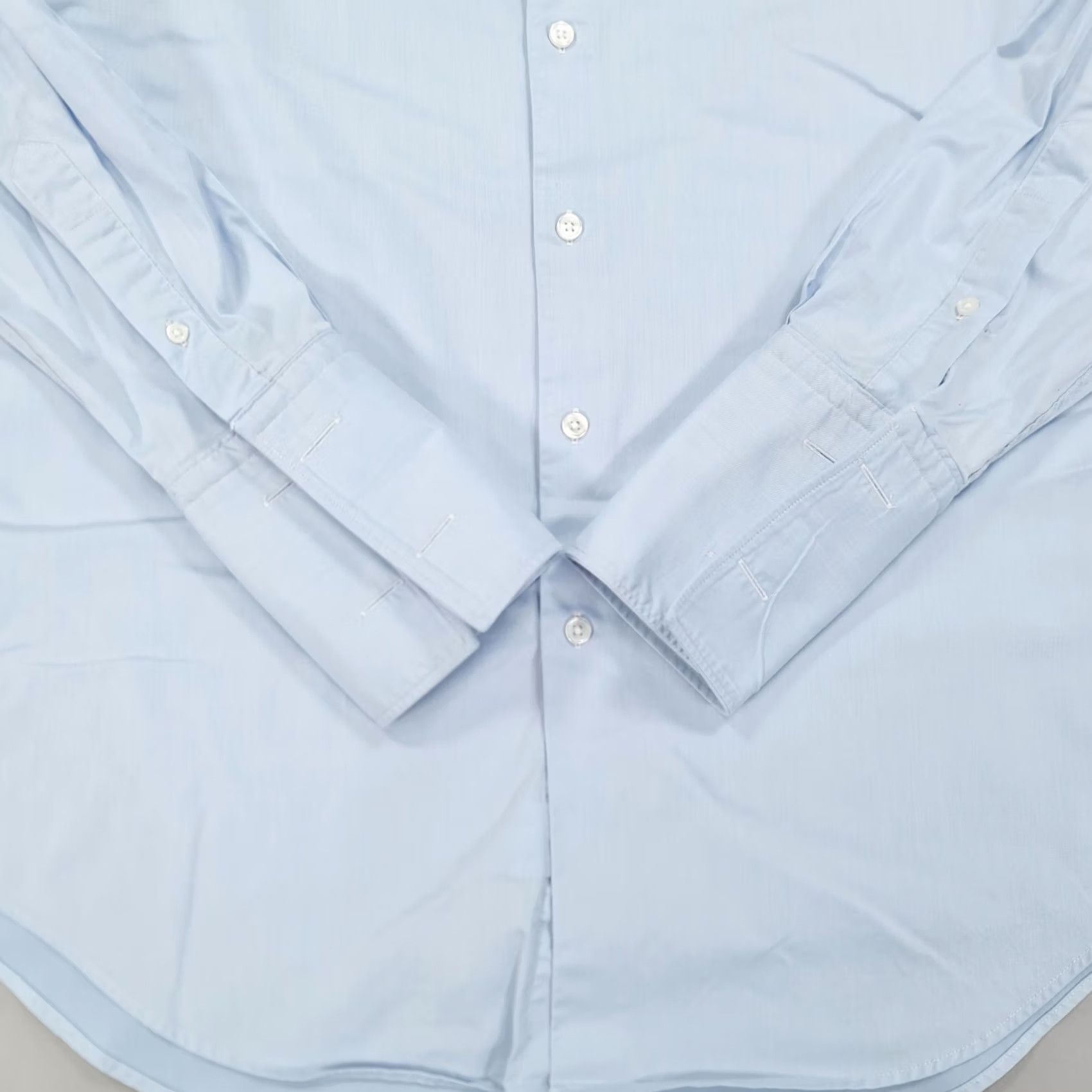 Vintage TM Lewin Mens Shirt Blue 16 Finest Cotton Stretch French Cuffs Button Up Formal Shirt Size 42R - 4 Thumbnail