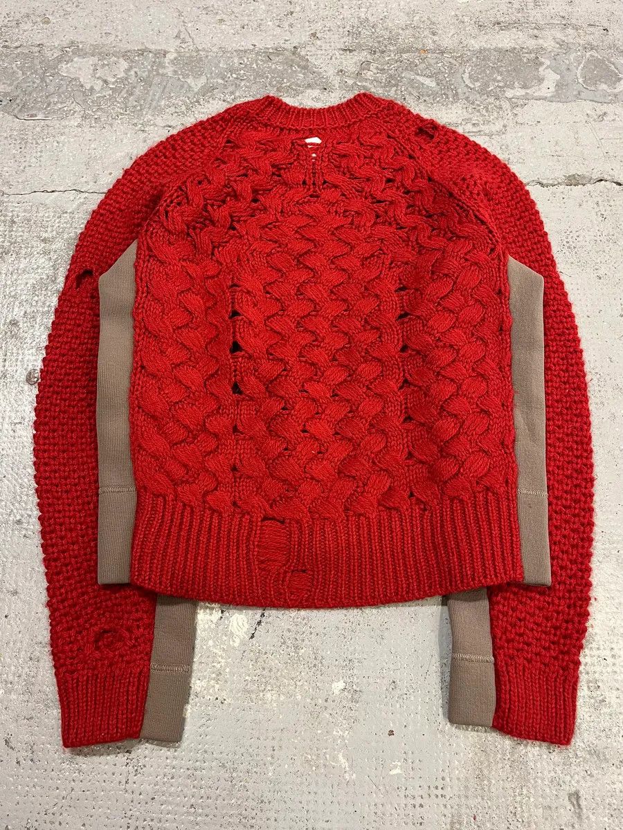 Maison Margiela AW2016 Maison Margiela Deconstructed Perforated Red Sweater Size XS / US 0-2 / IT 36-38 - 7 Thumbnail