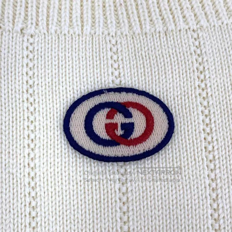 Gucci Gucci Beige logo embroidered cotton V-neck single-breasted Size S / US 4 / IT 40 - 5 Thumbnail