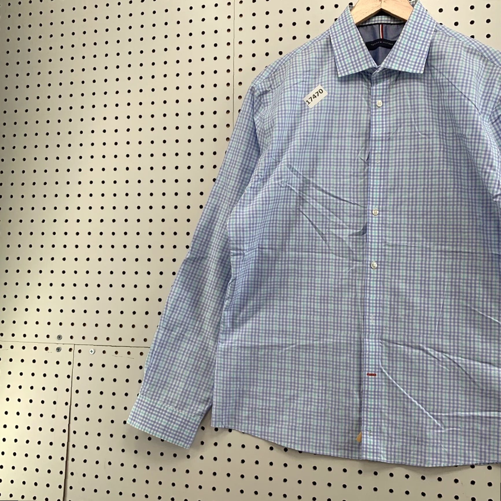 Tommy Hilfiger Tommy Hilfiger Button Shirt Long Sleeve Mens Size 16.5 34/35 White Purple Check Size US XL / EU 56 / 4 - 3 Thumbnail