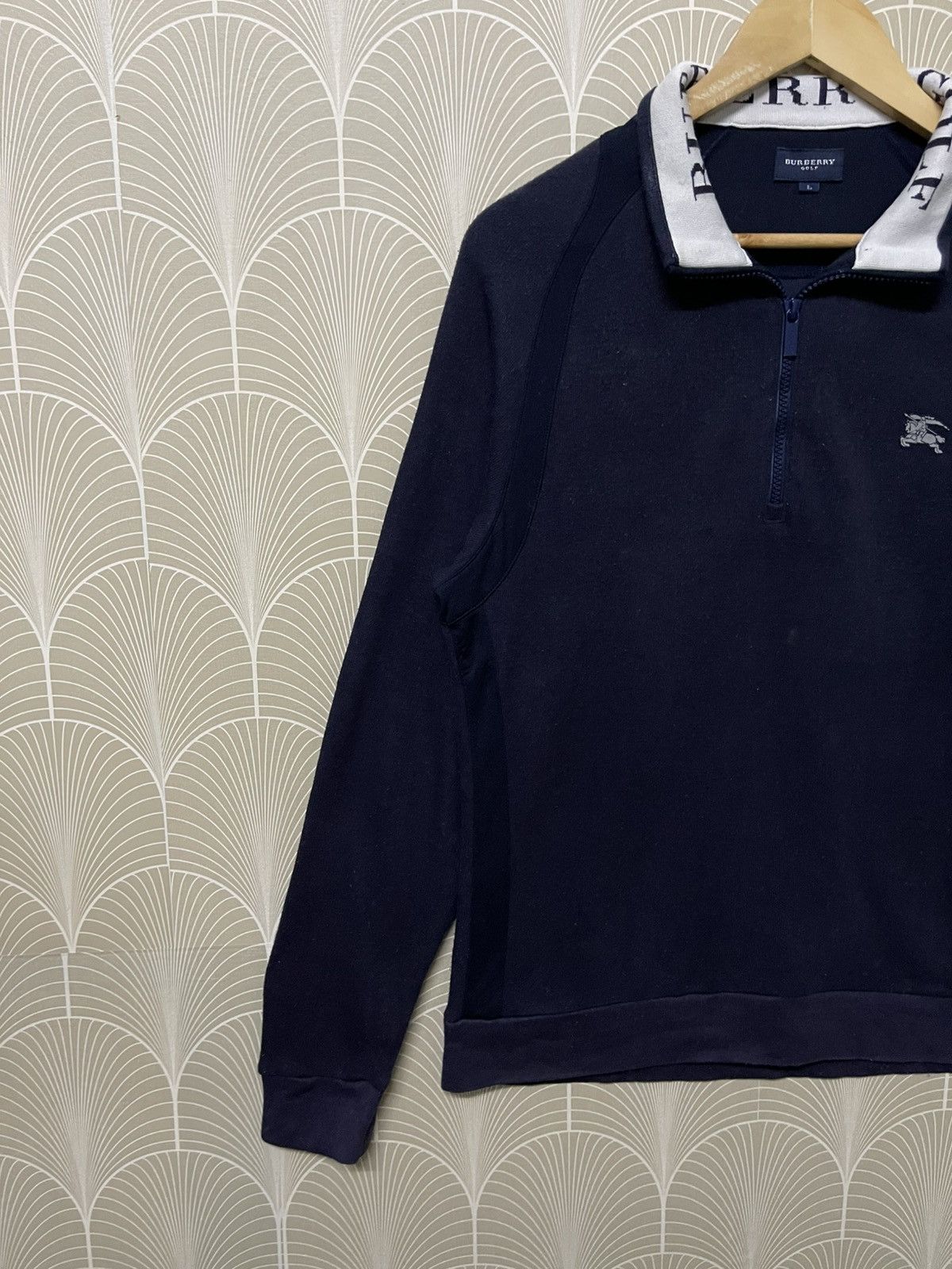 Burberry × Japanese Brand × Vintage 90s BURBERRY GOLF HALF ZIPPER SPELL OUT COLLAR RARE Size US L / EU 52-54 / 3 - 3 Thumbnail
