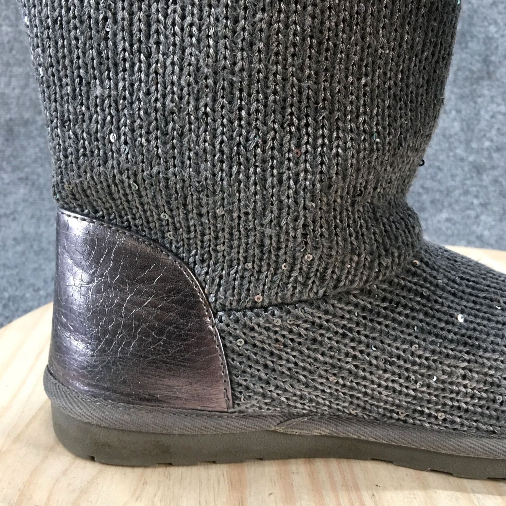 Vintage Arizona Boots Womens 9 Mid Calf Winter Snow Boot Grey Fabric Round Toe Flats Shoes Size US 9 / IT 39 - 5 Thumbnail