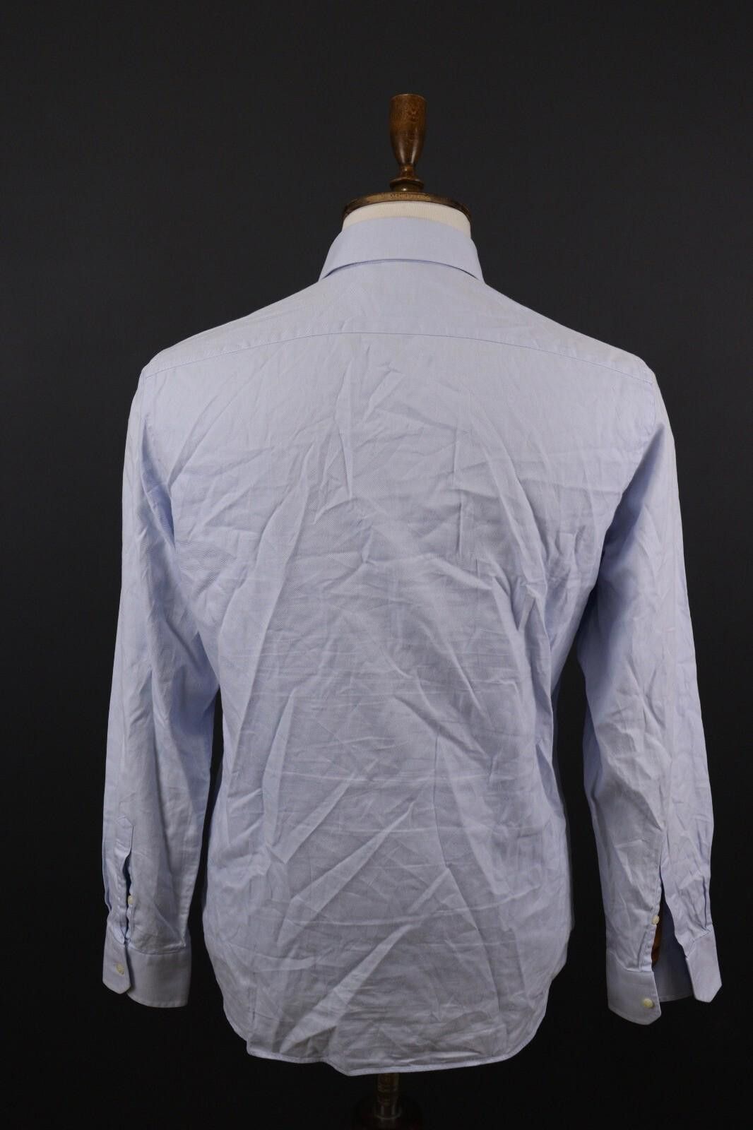 Designer Boggi Milano Slim Fit Blue Button Down Shirt Size 41 / 16 Size US M / EU 48-50 / 2 - 6 Thumbnail