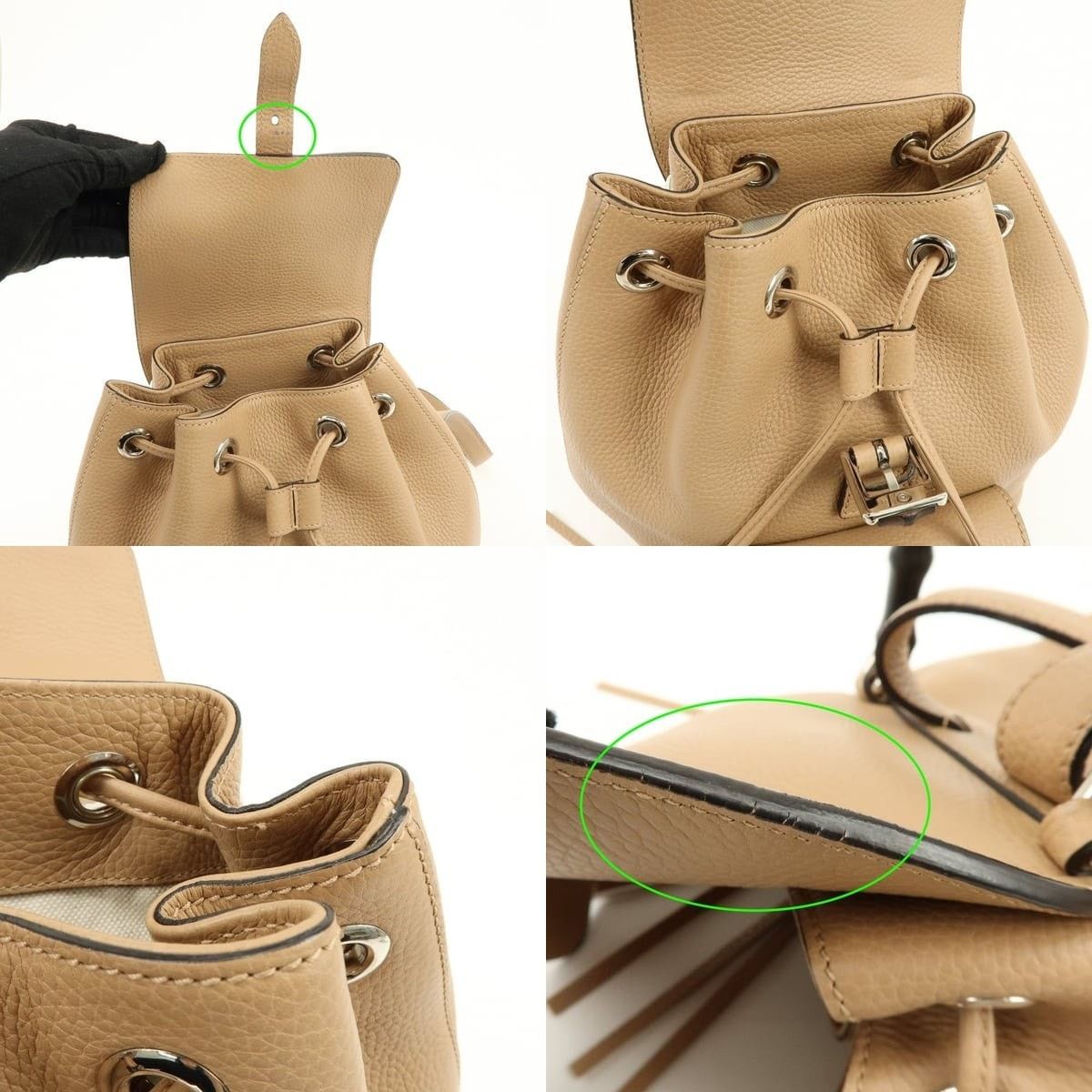 Gucci Gucci Bamboo Tassel Leather Backpack Beige Size ONE SIZE - 6 Thumbnail
