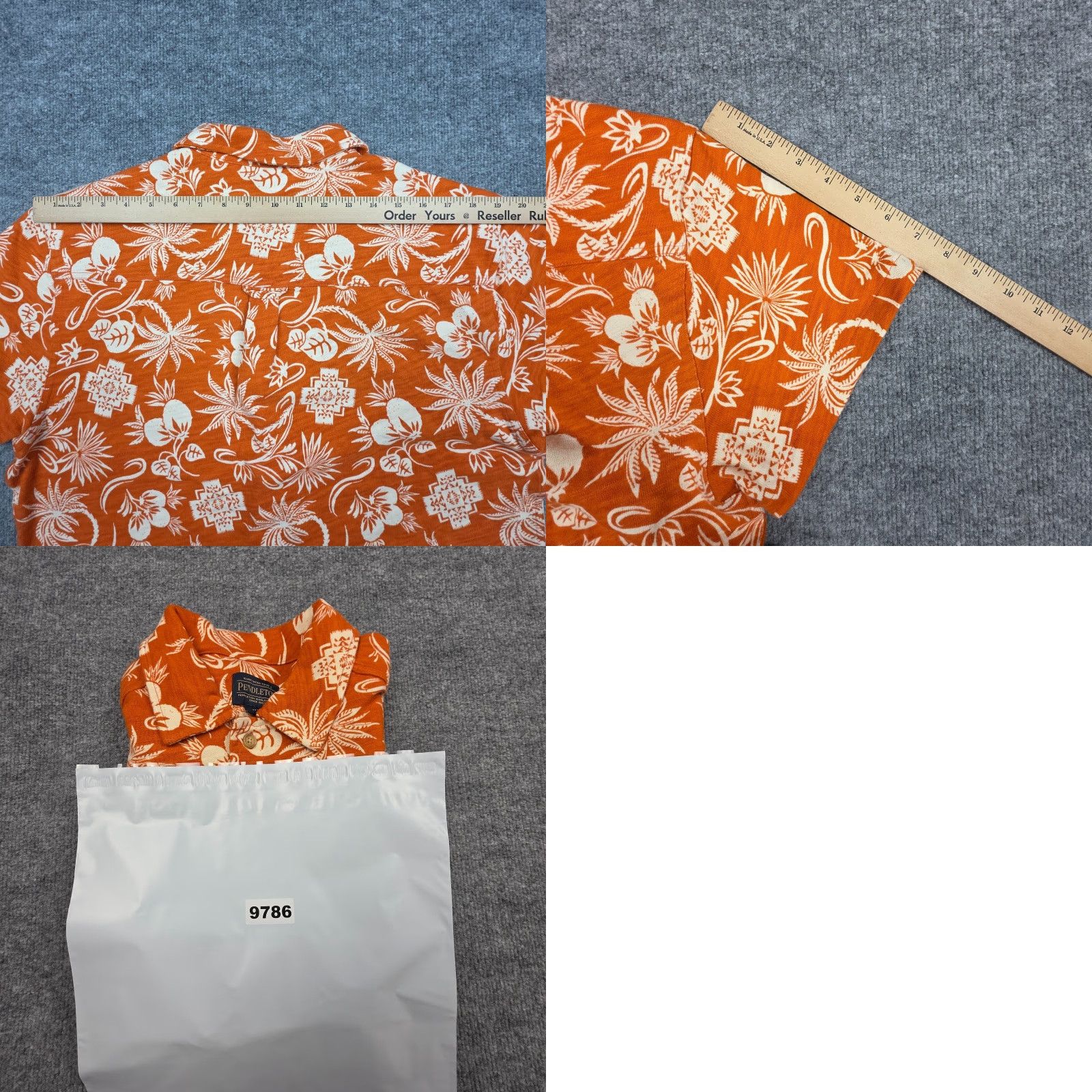 Pendleton Pendleton Wayside Knit Shirt Men M Orange Floral Button Up Short Sleeve Shirt Size US M / EU 48-50 / 2 - 8 Thumbnail