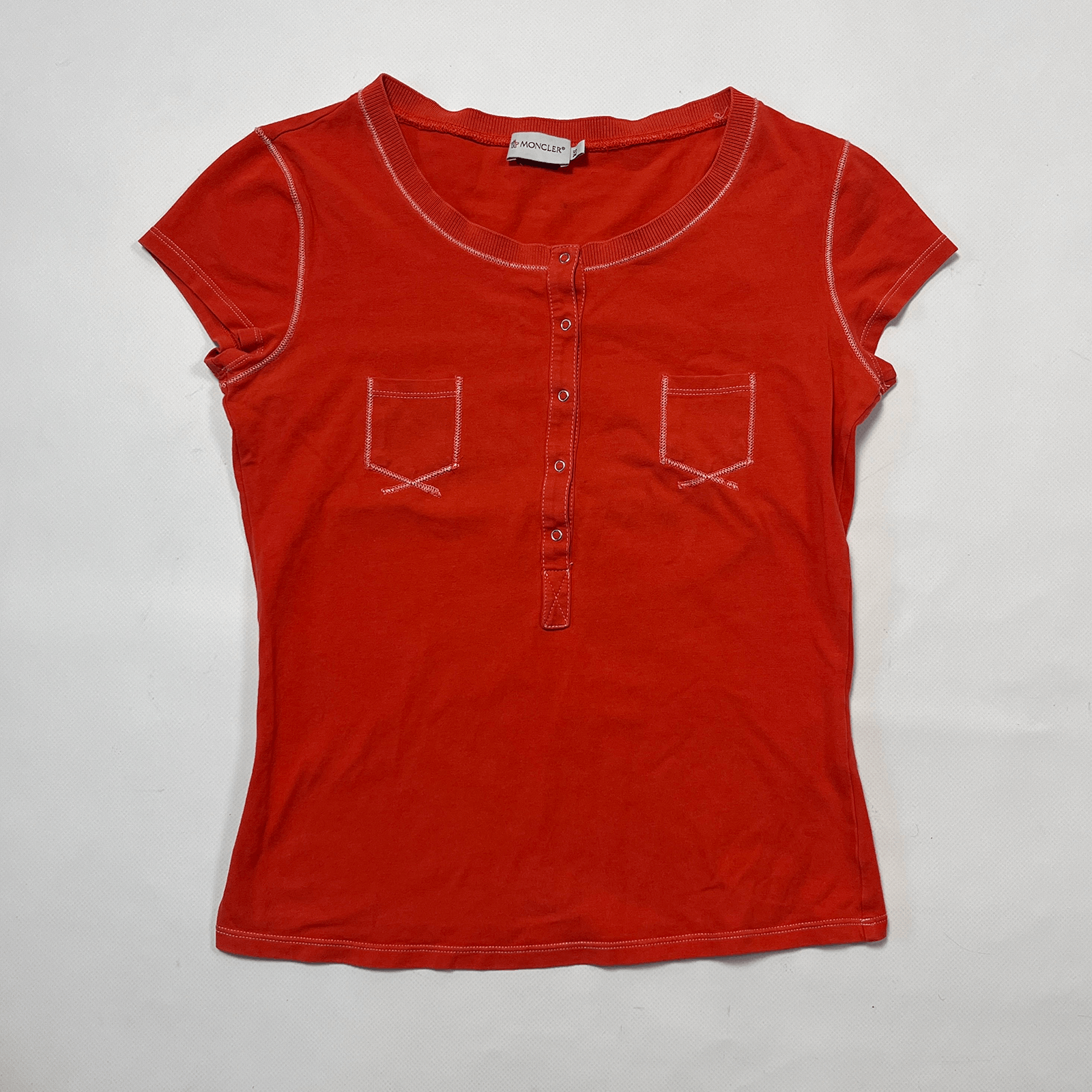 Moncler Moncler Patch Logo Orange Y2K Slim Top Blouse Shirt XS-S Size XS / US 0-2 / IT 36-38 - 9 Thumbnail