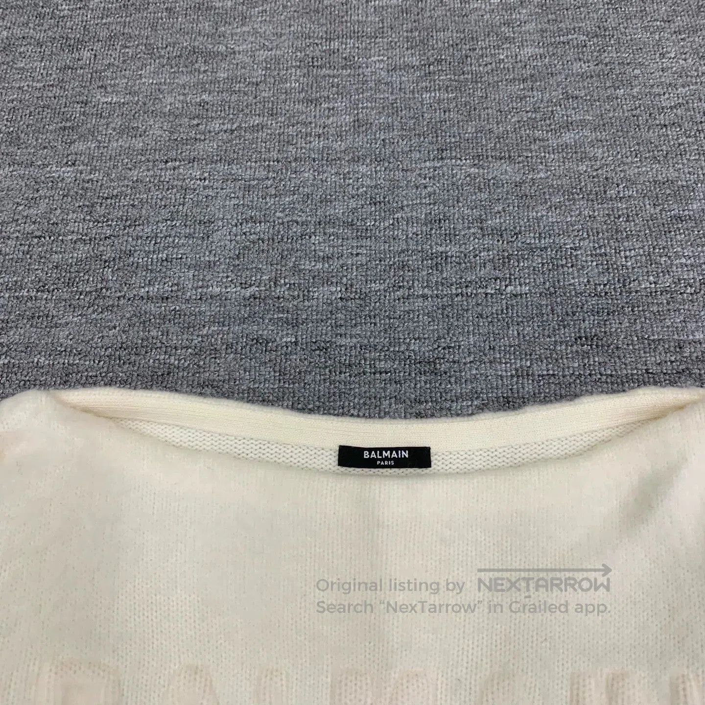 Balmain balmain ivory embossed wool knit sweater. Size XS / US 0-2 / IT 36-38 - 9 Thumbnail