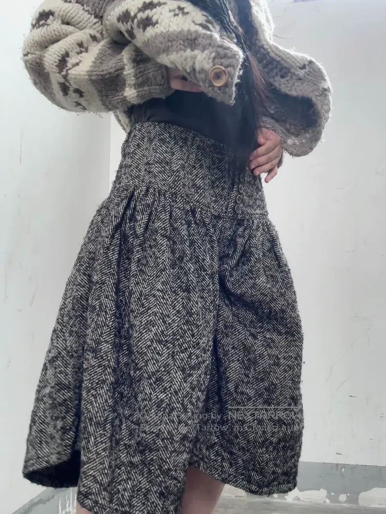 Kapital Kapital Black and gray wool blend low-waisted skirt pants Size 42" / US 20 - 9 Thumbnail