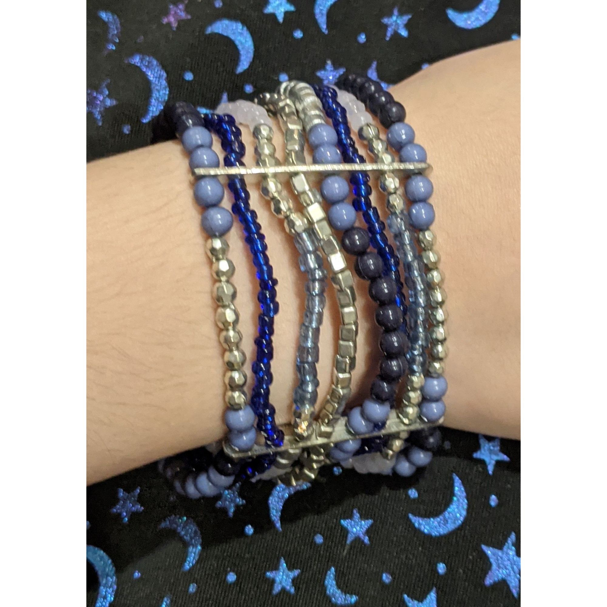 Other Blue And Silver Tone Multi Strand Bracelet Size ONE SIZE - 1 Thumbnail